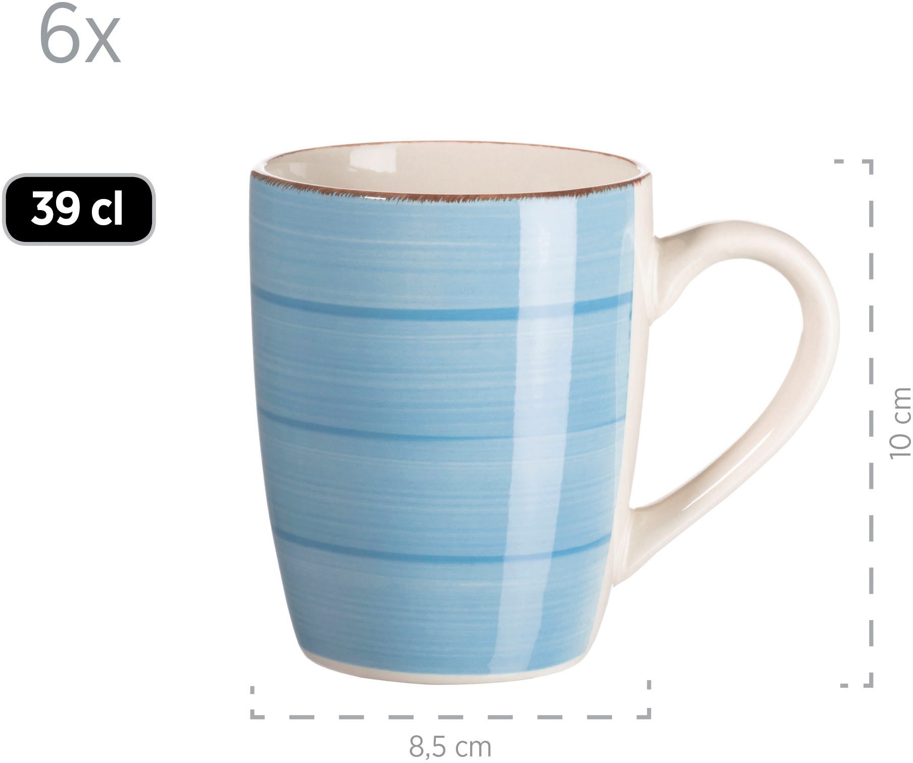 Home affaire Koffieservies Servies-set, service Bel Tempo met spiraaldecoratie, 18 delen, voor 6 personen (set, 18-delig)