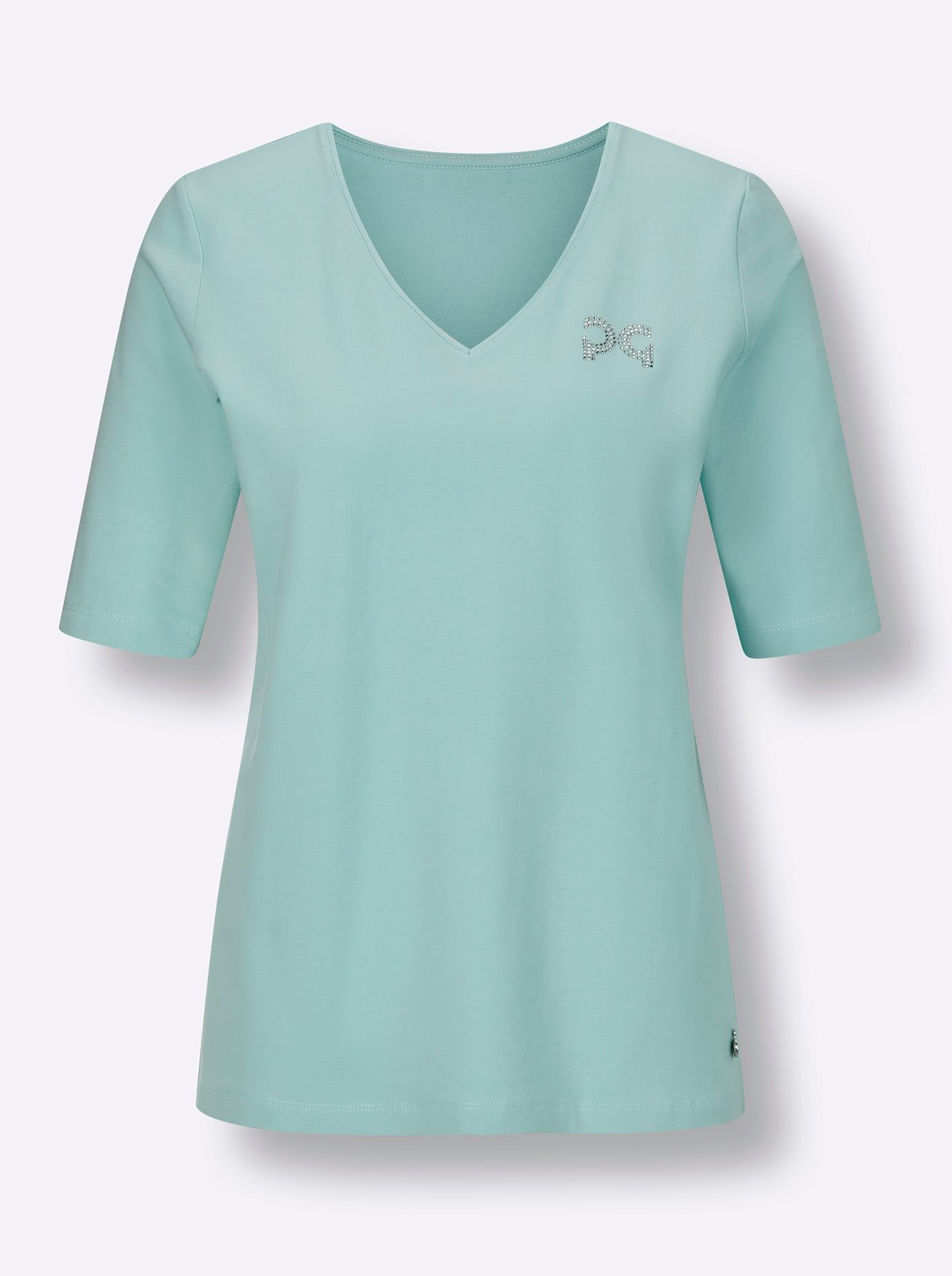 CREATION L PREMIUM Shirt met V-hals Pima-katoenen shirt (1-delig)