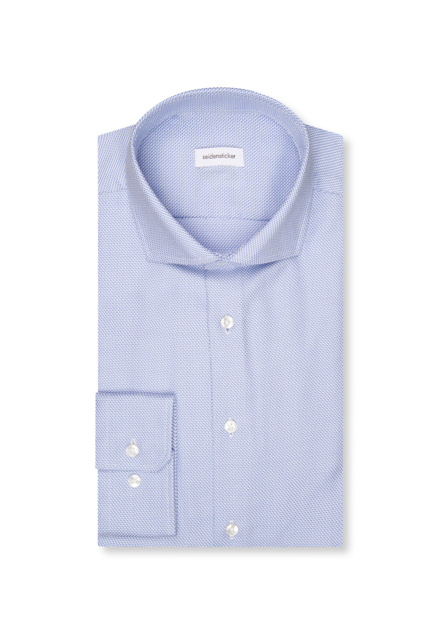 seidensticker Businessoverhemd Zwarte roos Slim 1/1 Kent kraag structuur