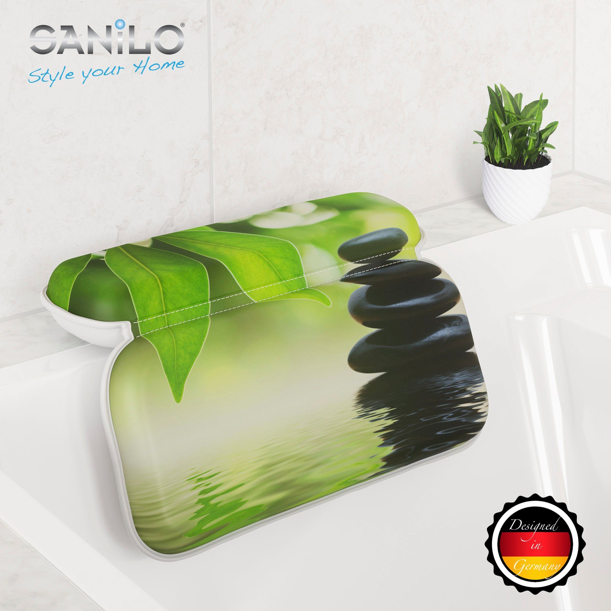 Sanilo Nekkussen Badkussen Harmony comfortabel, antislip, volle kleuren, met 7 prima zuignappen