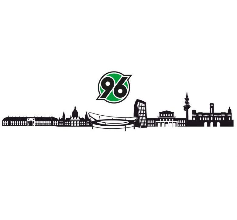 Wall-Art Wandfolie Voetbal Hannover 96 skyline + logo