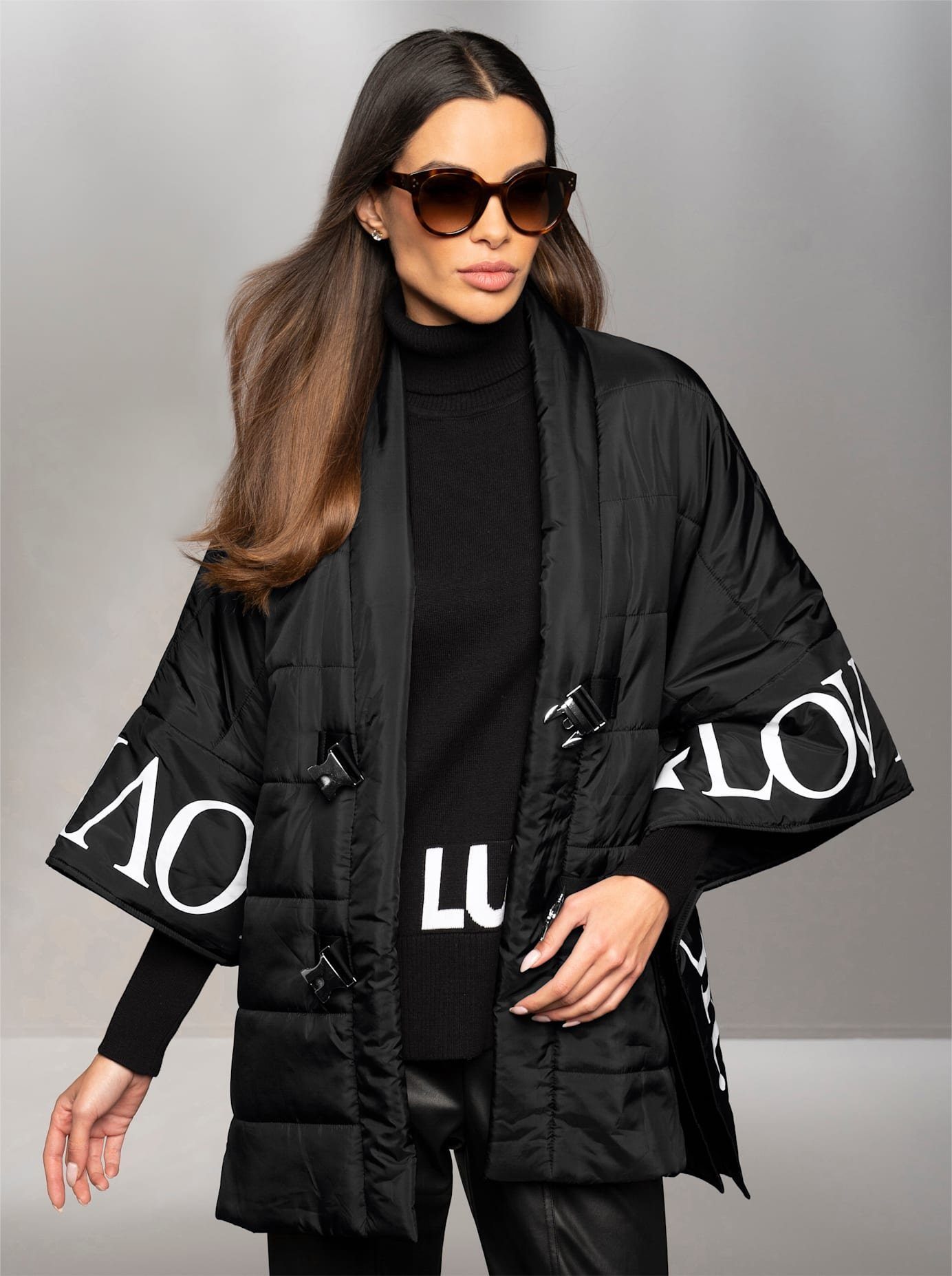 heine Cape dames poncho's maat 3 zwart
