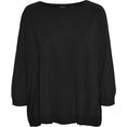 vero moda gebreide trui vmnellie glory 3-4 boxy blouse zwart
