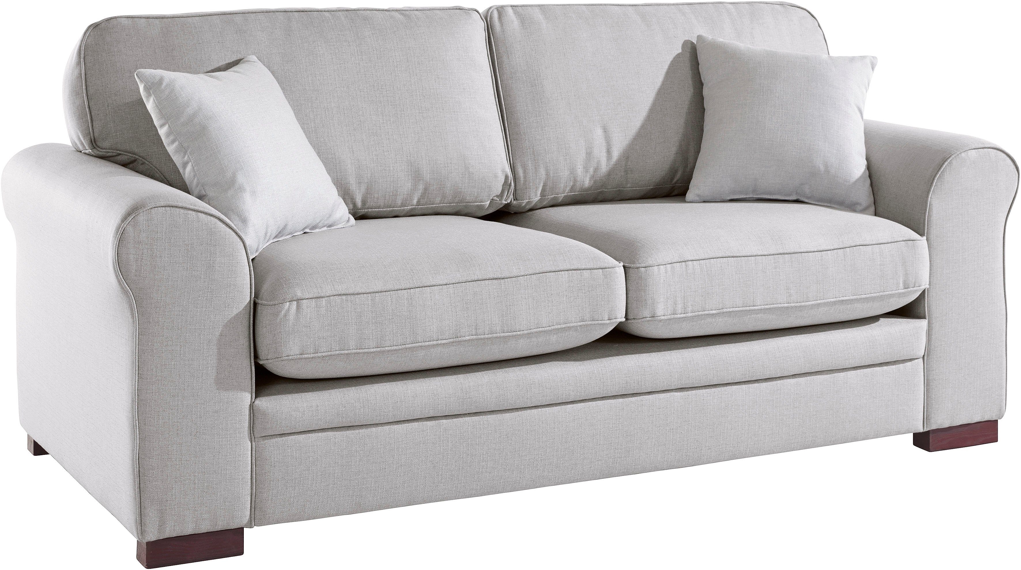 Home affaire 2-zitsbank Broughton zacht zitcomfort, incl. 2 sierkussens, opstaande naad