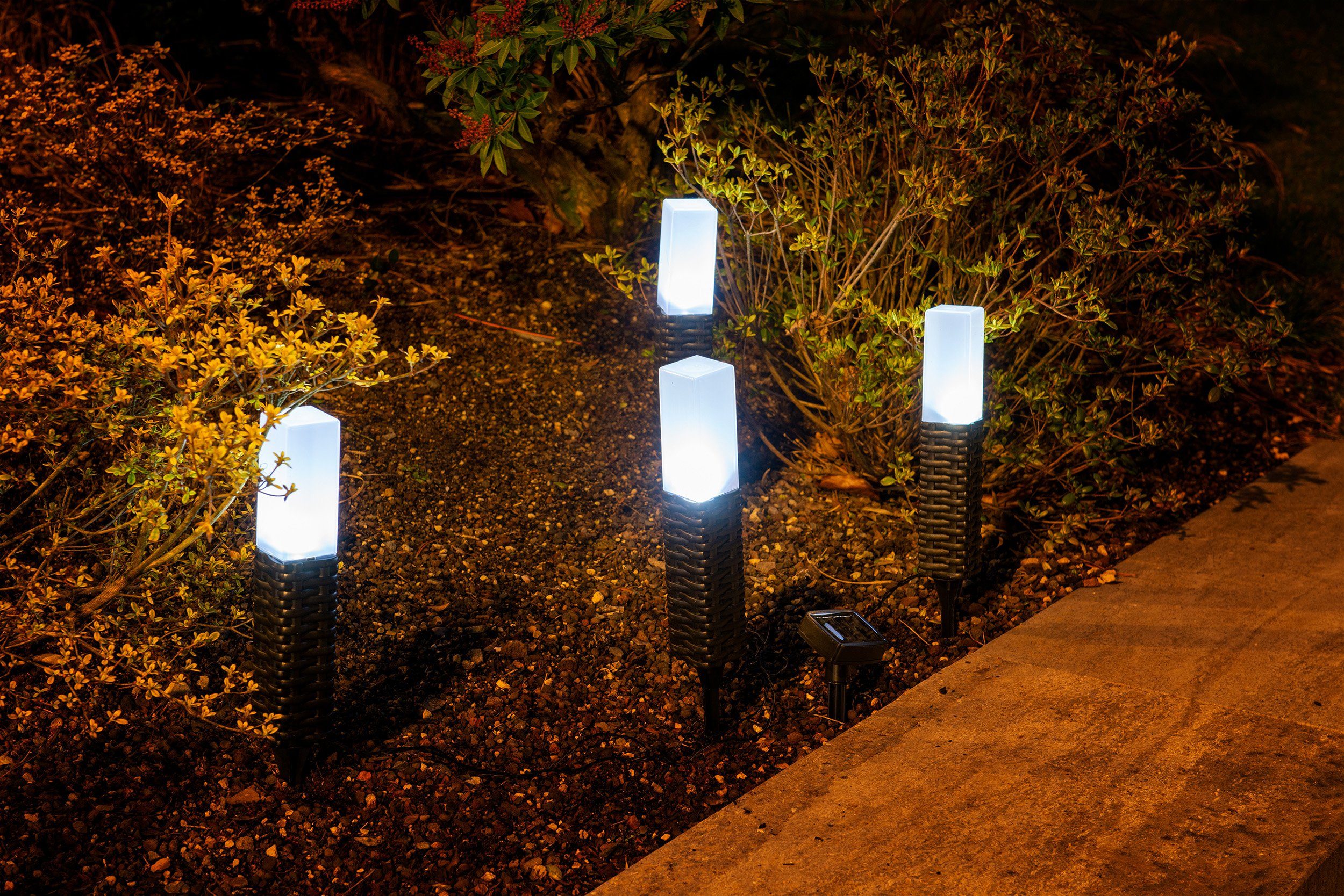 näve Ledsolarlamp MERLE Zonne-energie (4 stuks)
