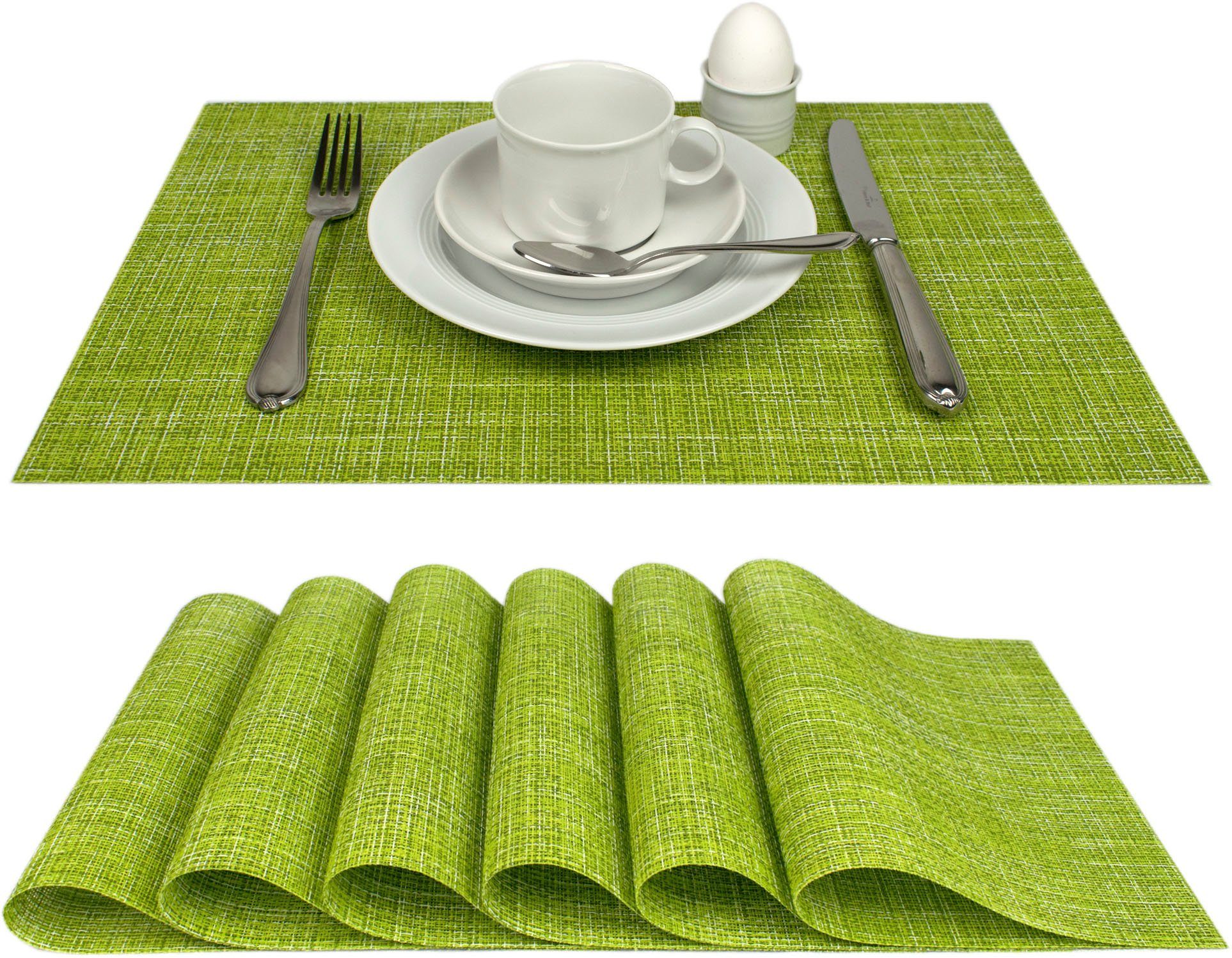 Delindo Lifestyle Set placemats Capri in gevlochten uiterlijk als 6-delige besparingsset, afneembaar (6...