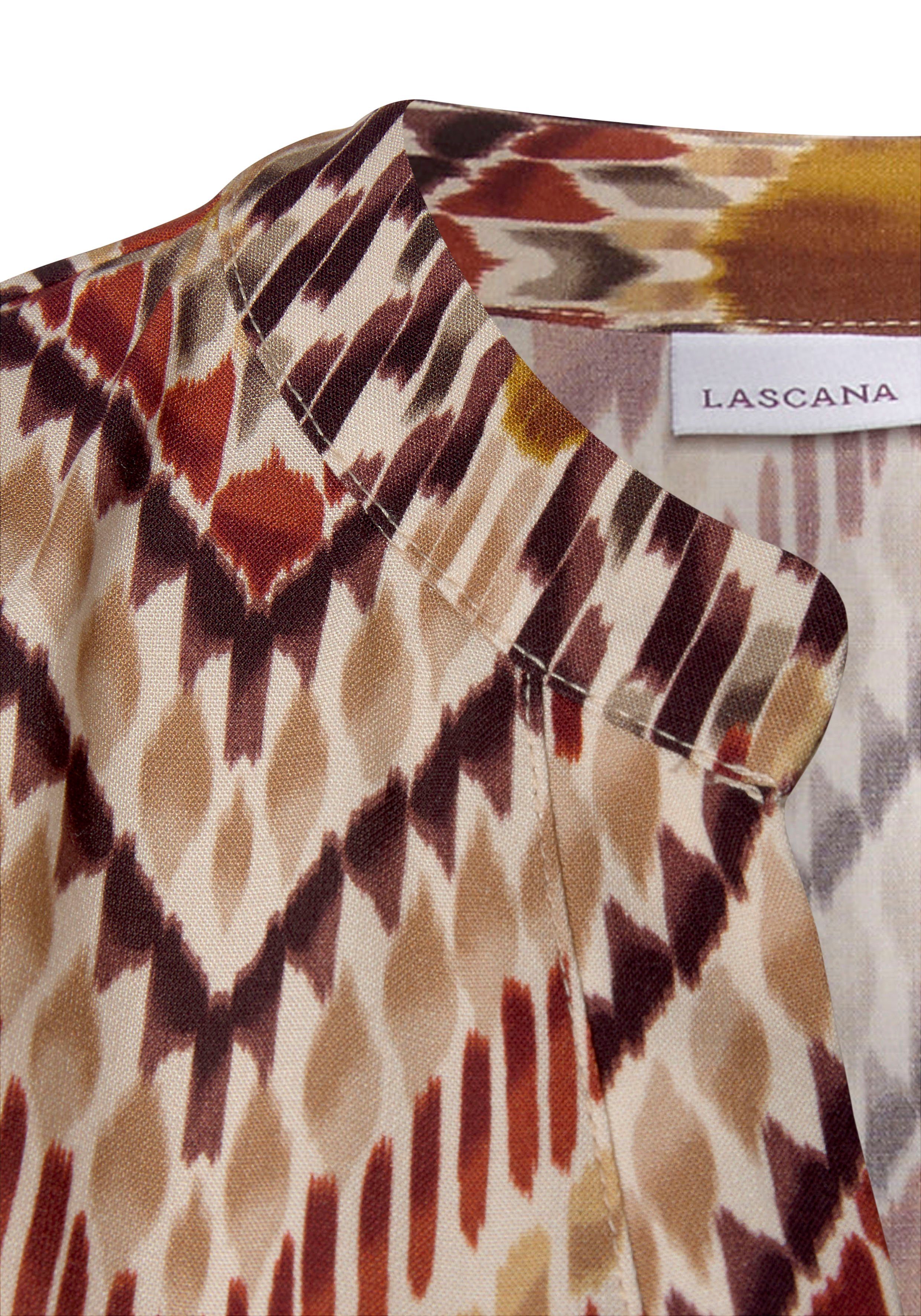 Lascana Top met etnische print en v-hals, blusenshirt