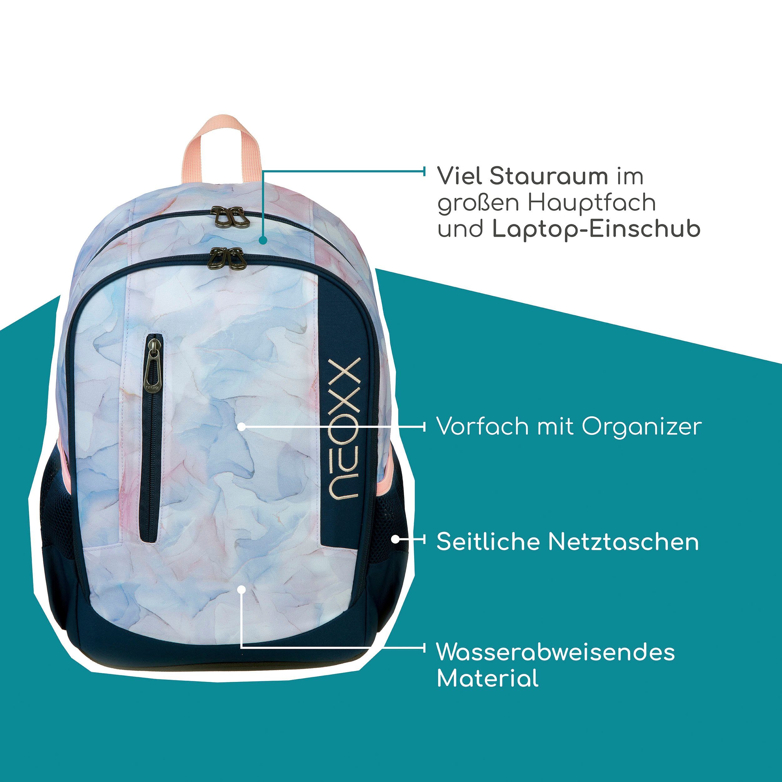 neoxx Schoolrugzak Flow, Dreaming of Pastel gedeeltelijk van gerecycled materiaal