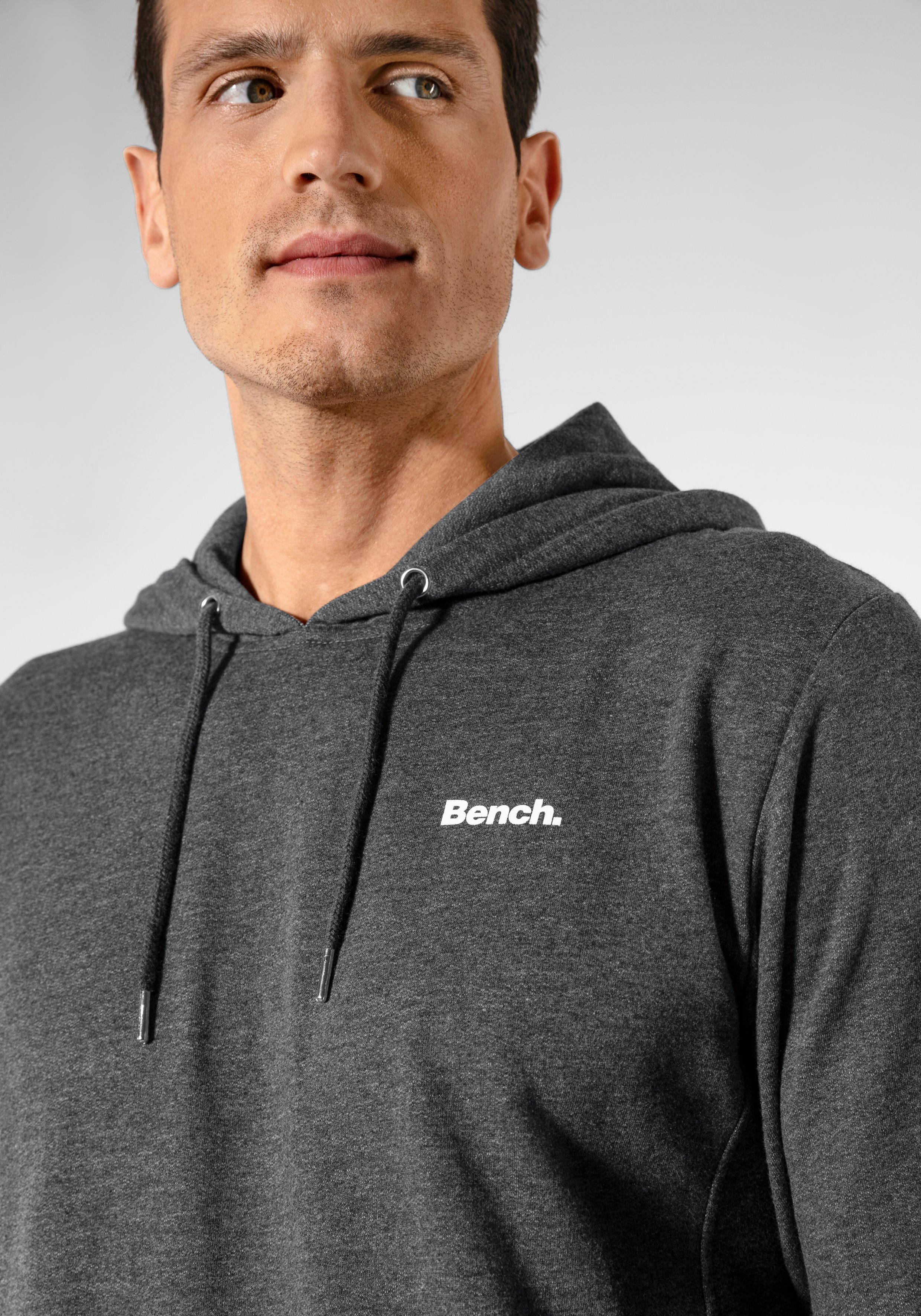 Bench. Loungewear Hoodie Sweatshirt met capuchon en zijzakken, katoenmix