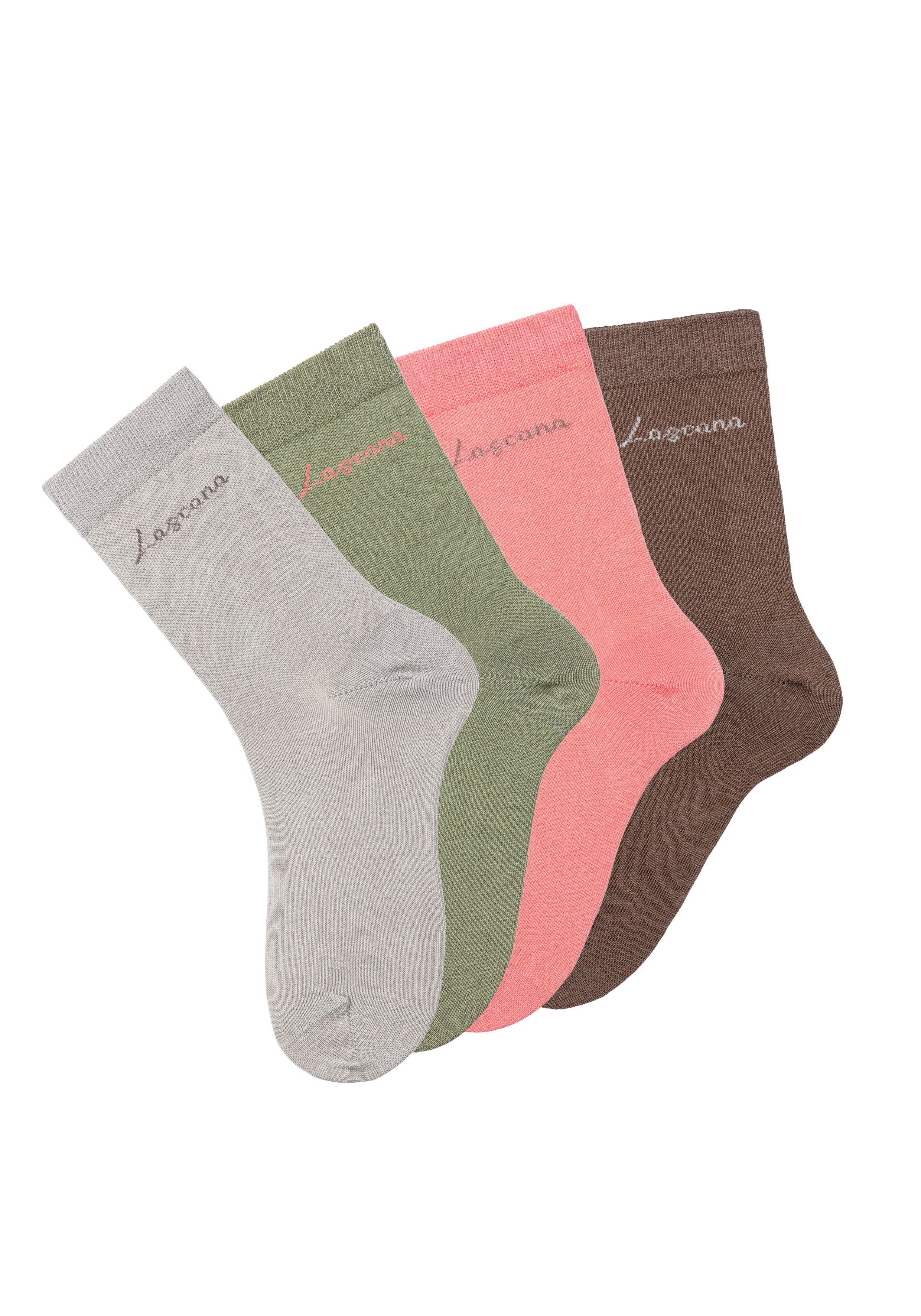 Lascana Basic sokken Believe in Yourself in aantrekkelijke cadeauverpakking (box, 4 paar)