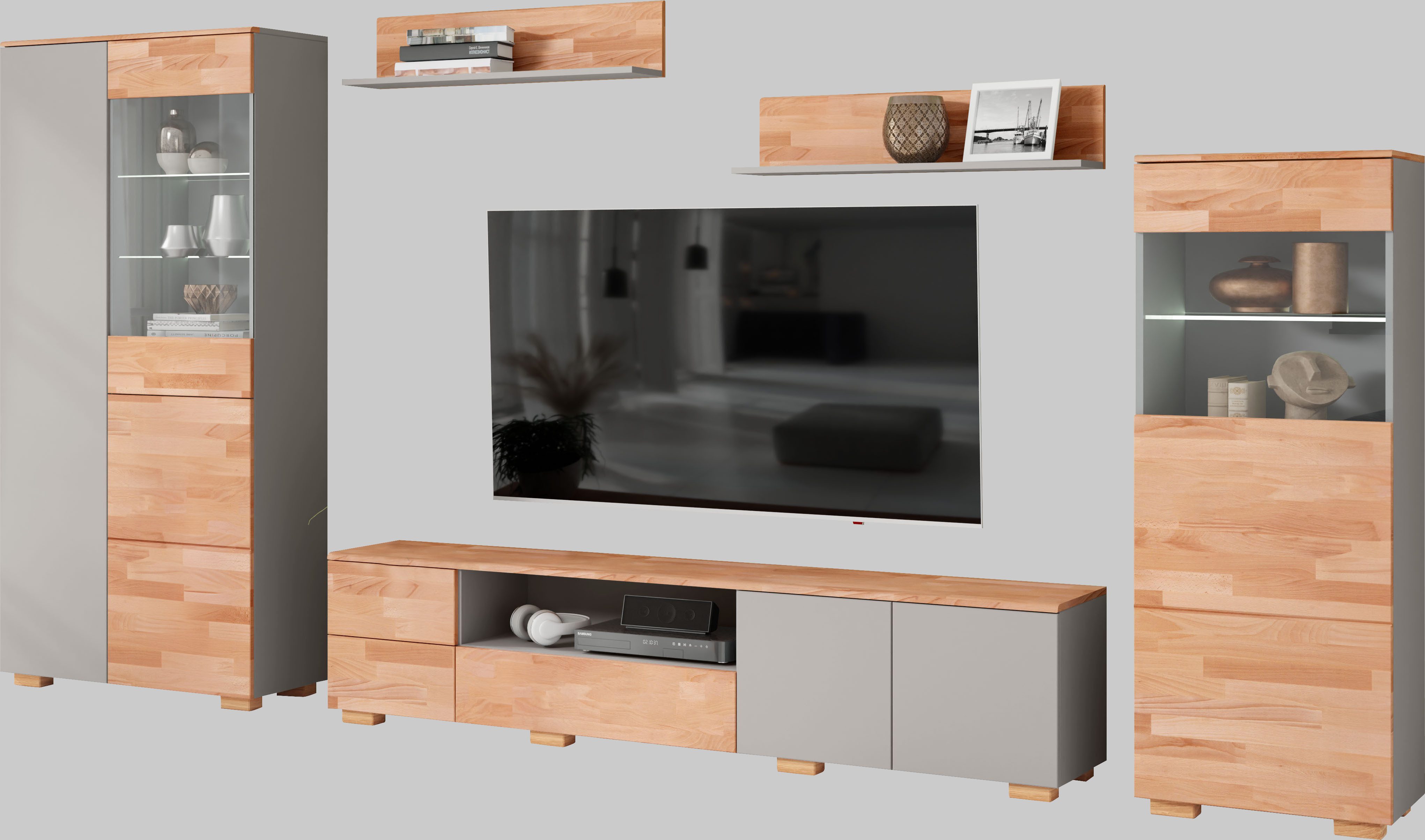 Home affaire Wandmeubel mooie moderne look (5-delig) tv-wandmeubels