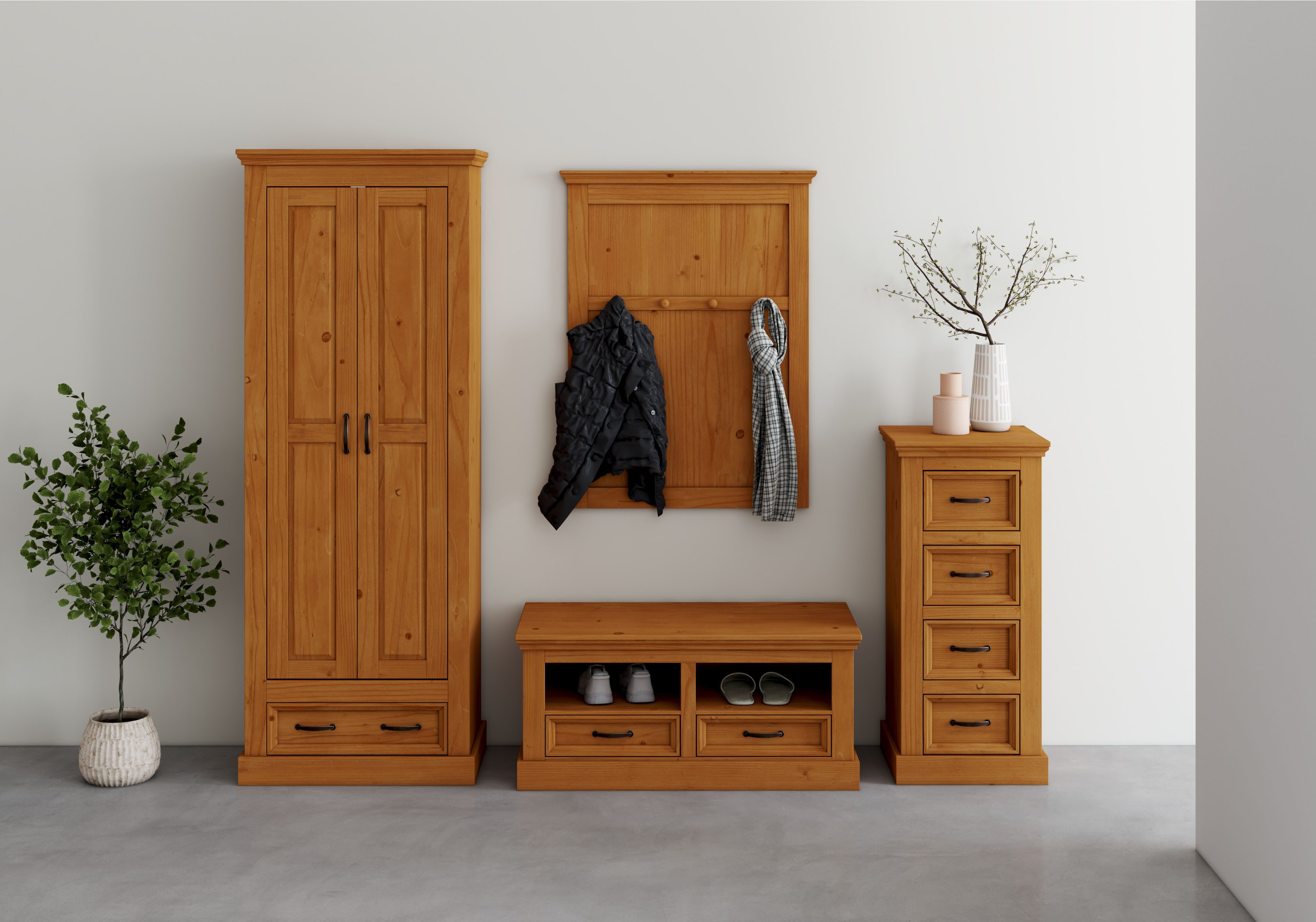 Home affaire Kledingkast Selma met 1 plank en uittrekbare kledingstang, breedte 70 cm garderobekasten beige