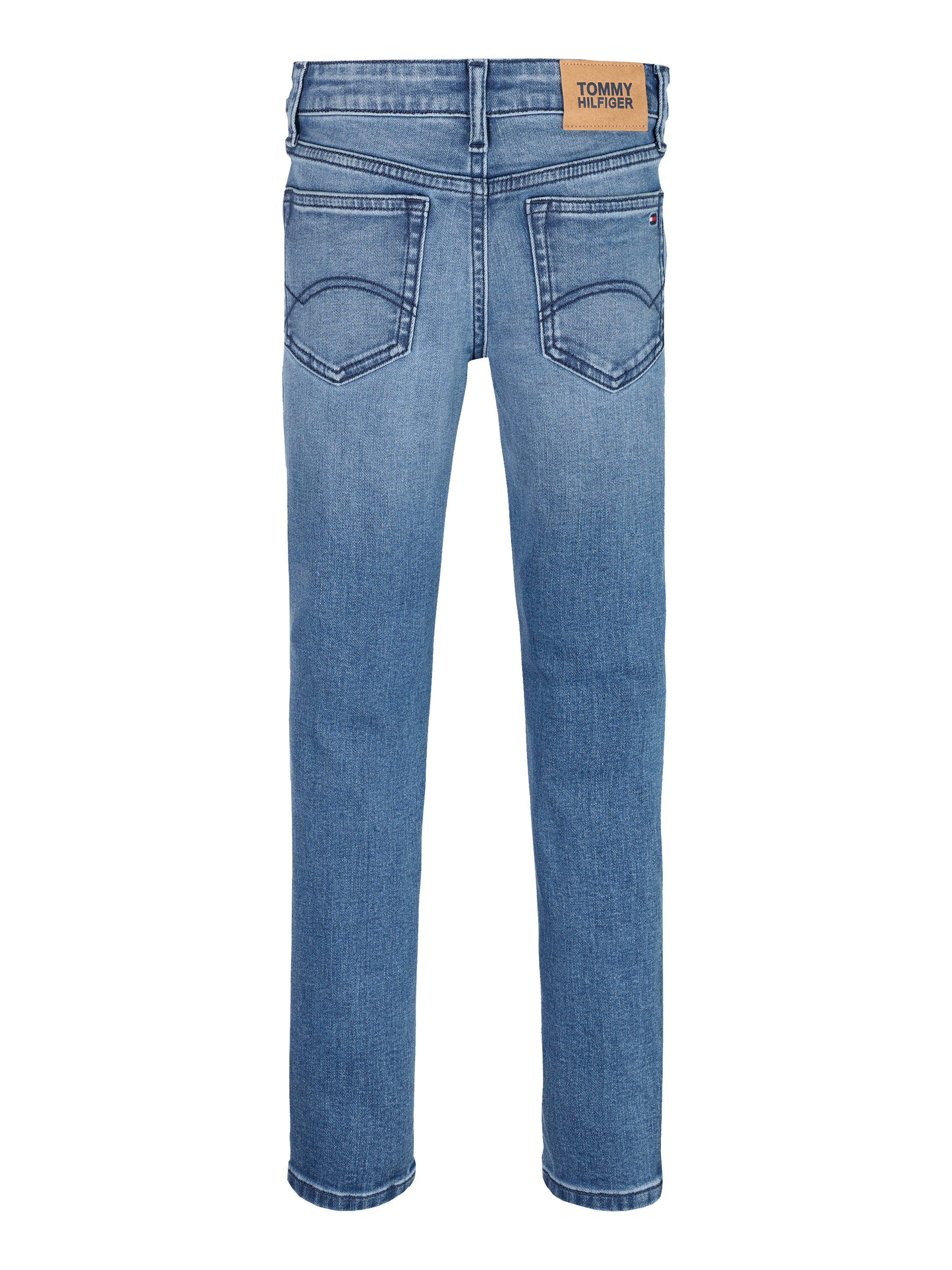 Tommy Hilfiger Skinny fit jeans NORA SKINNY DKBLUE JEANS in blauwe wasbeurt, met logo-badge