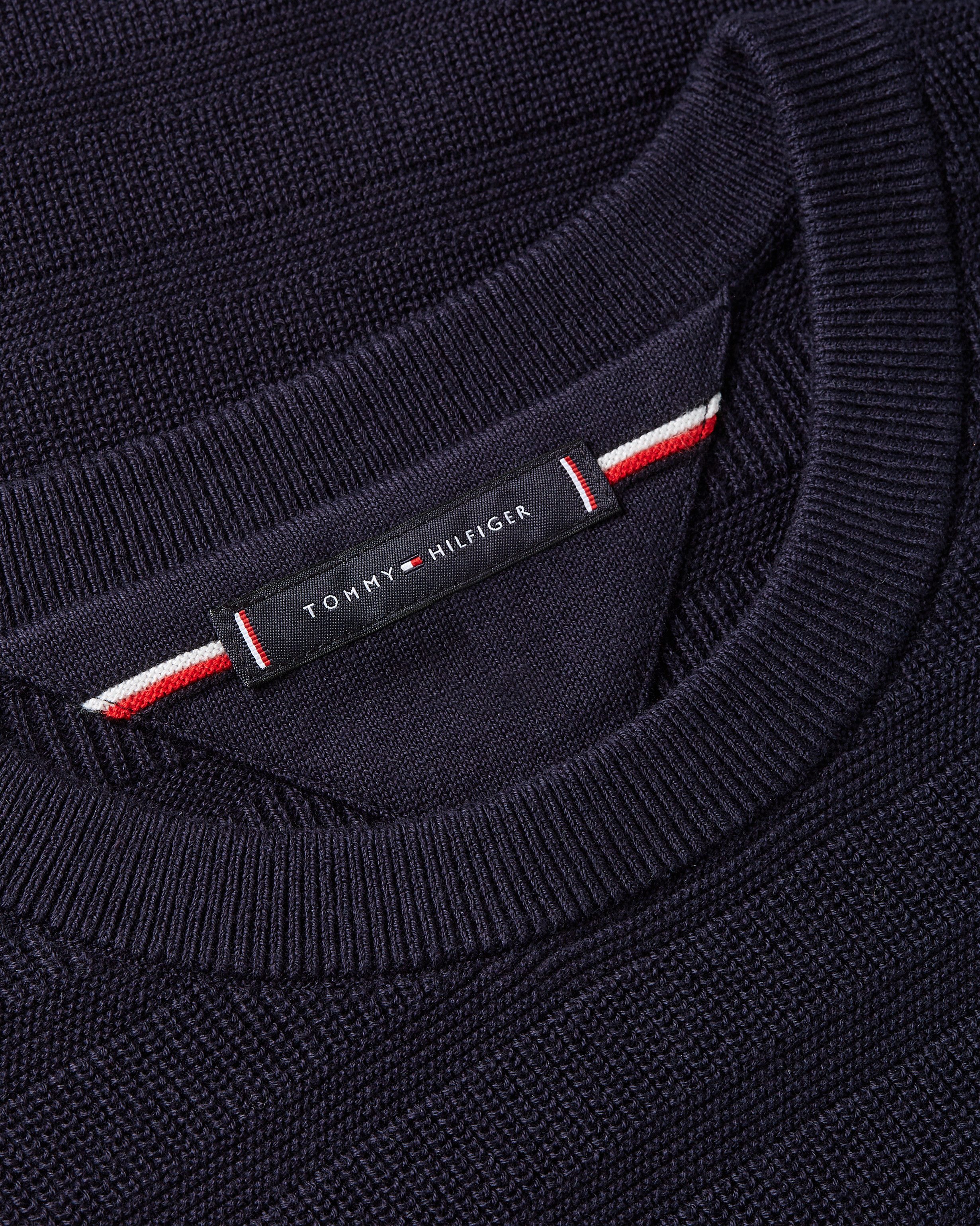 Tommy Hilfiger Trui met ronde hals STRIPE STRUCTURE regular fit, licht oversized schouders