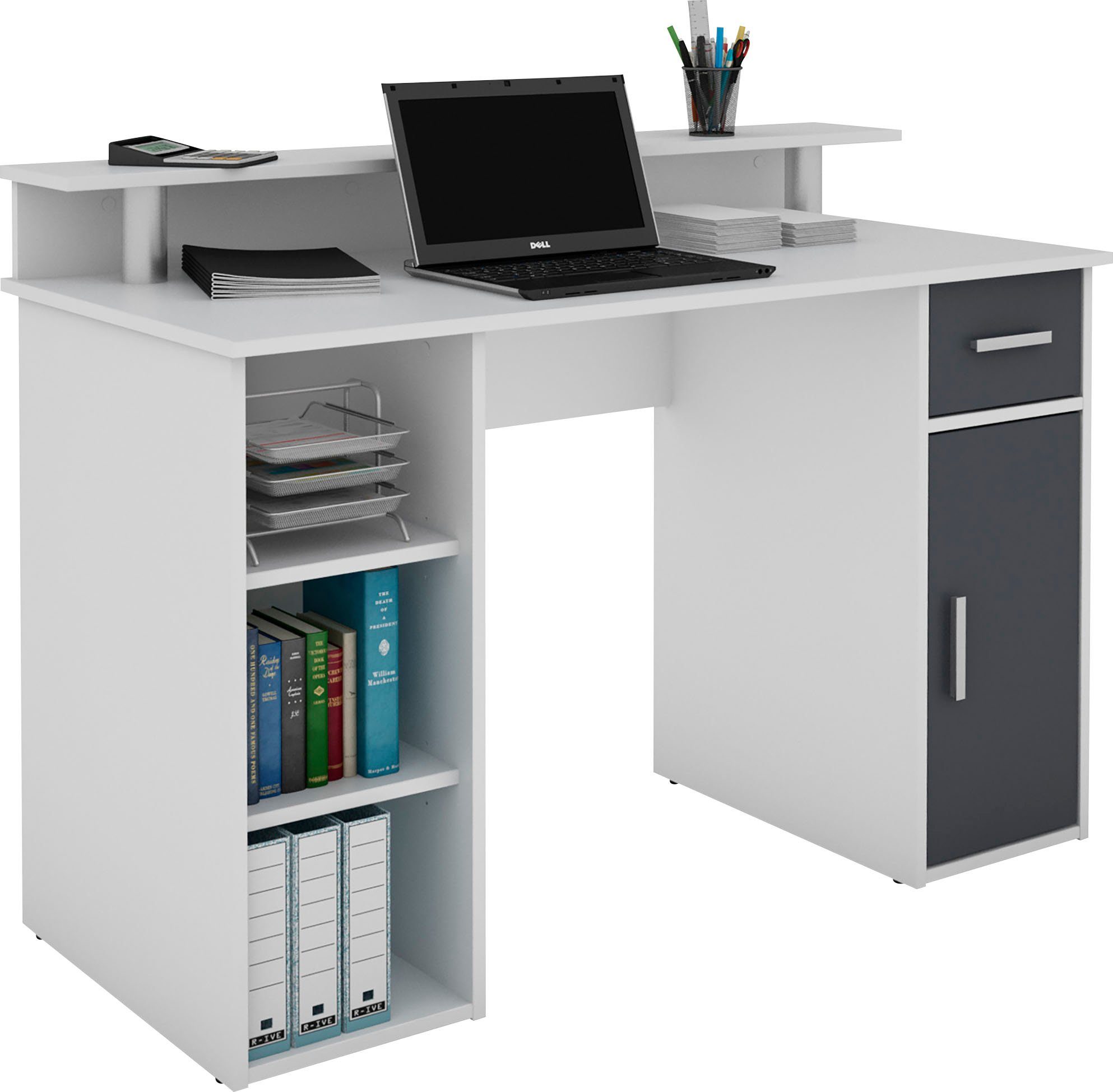 byLIVING Bureau Diego Breedte 120 cm bureaus wit