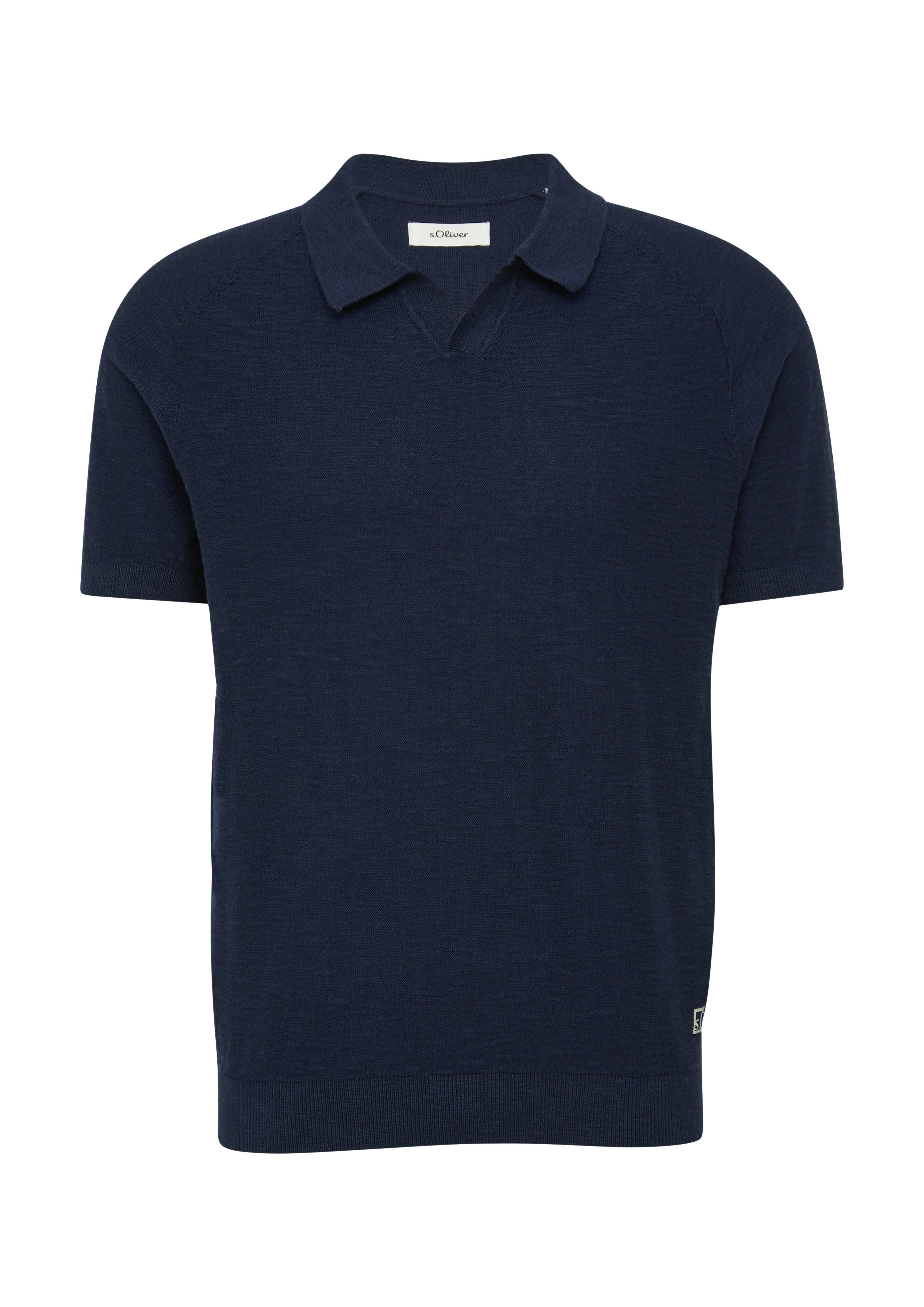 s.Oliver Poloshirt met breimotief