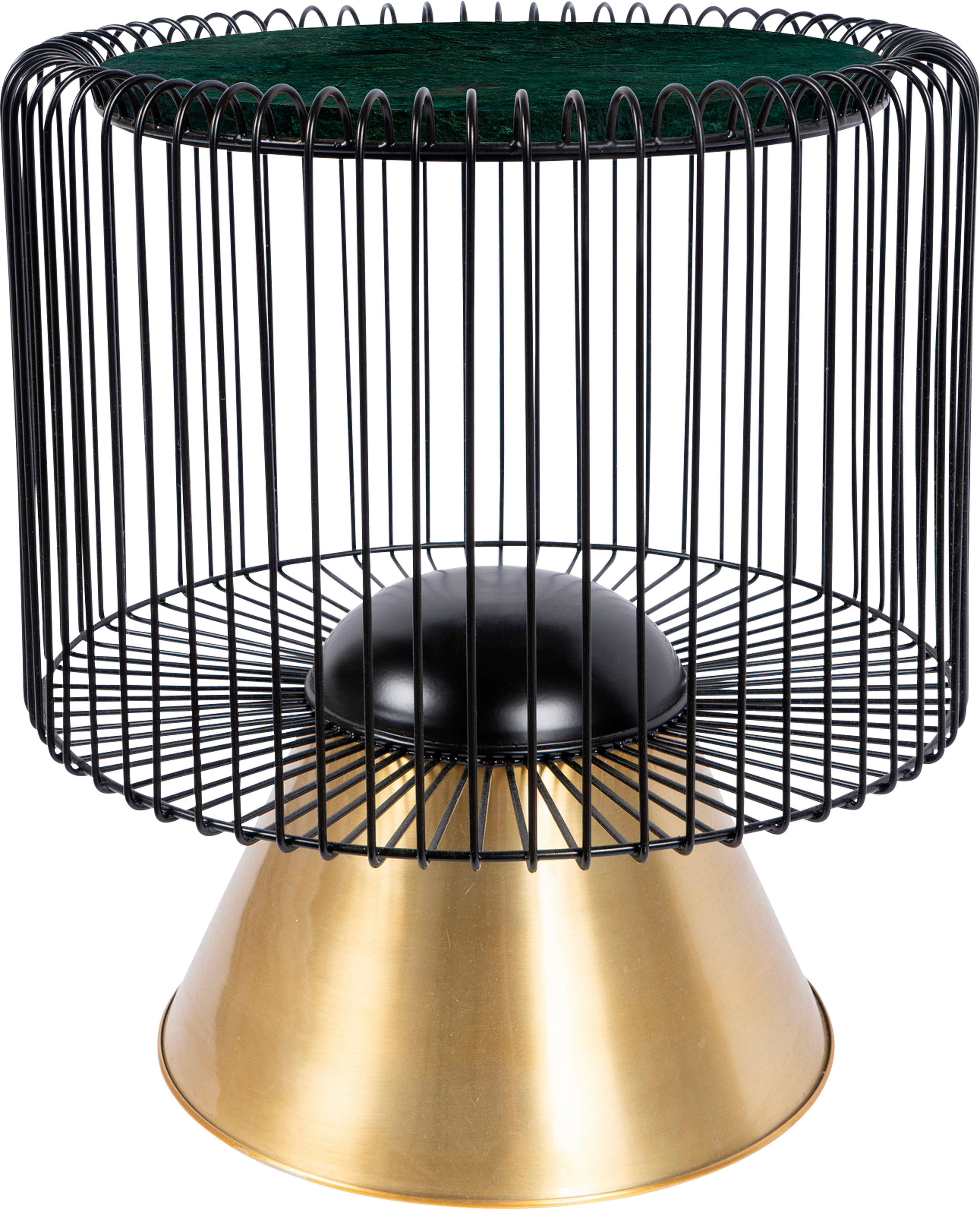 Kayoom Bijzettafel Malibu 125, ronde plaat van originele marmer, onderhoudsvriendelijk ø-marmerschijf: ca. 40 cm, trendy metalen ontwerp, onderhoudsvriendelijk (1 stuk)