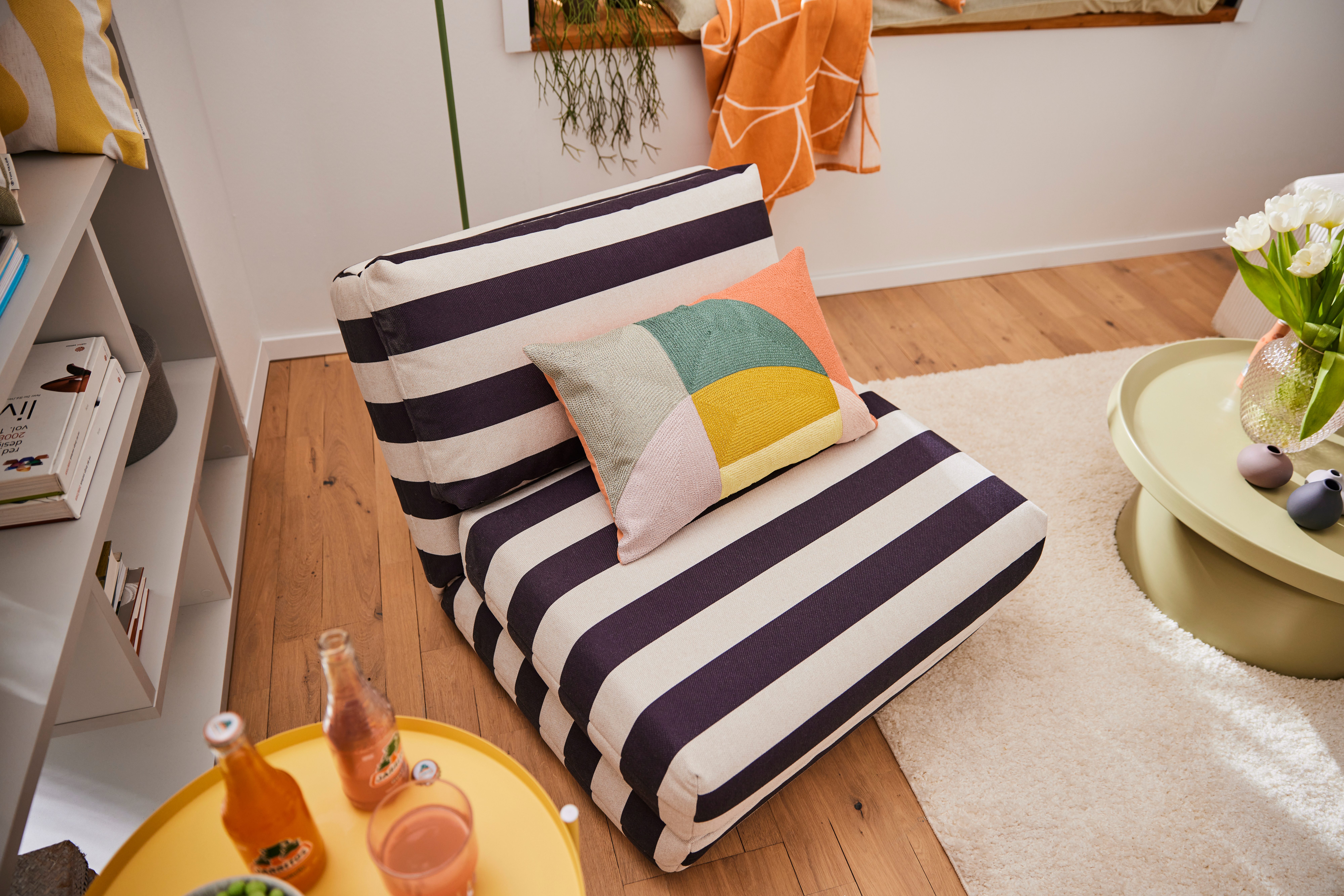LeGer Home by Lena Gercke Fauteuil Amara Slaapstoel uitklapbaar, bedstoel, met rastering