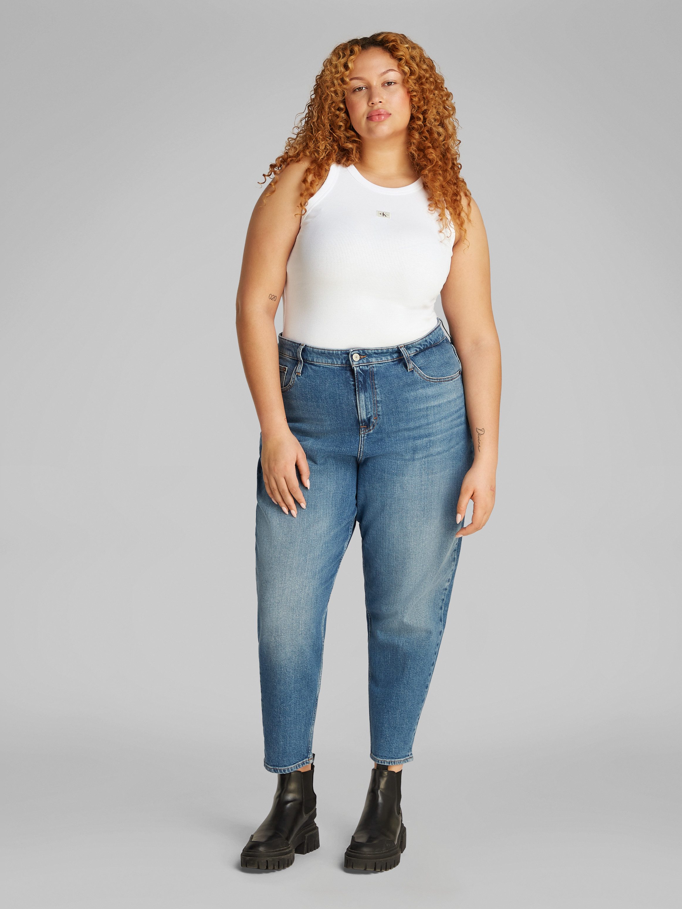 Calvin Klein Jeans Plus Tanktop PLUS WOVEN LABEL RIB TANK TOP