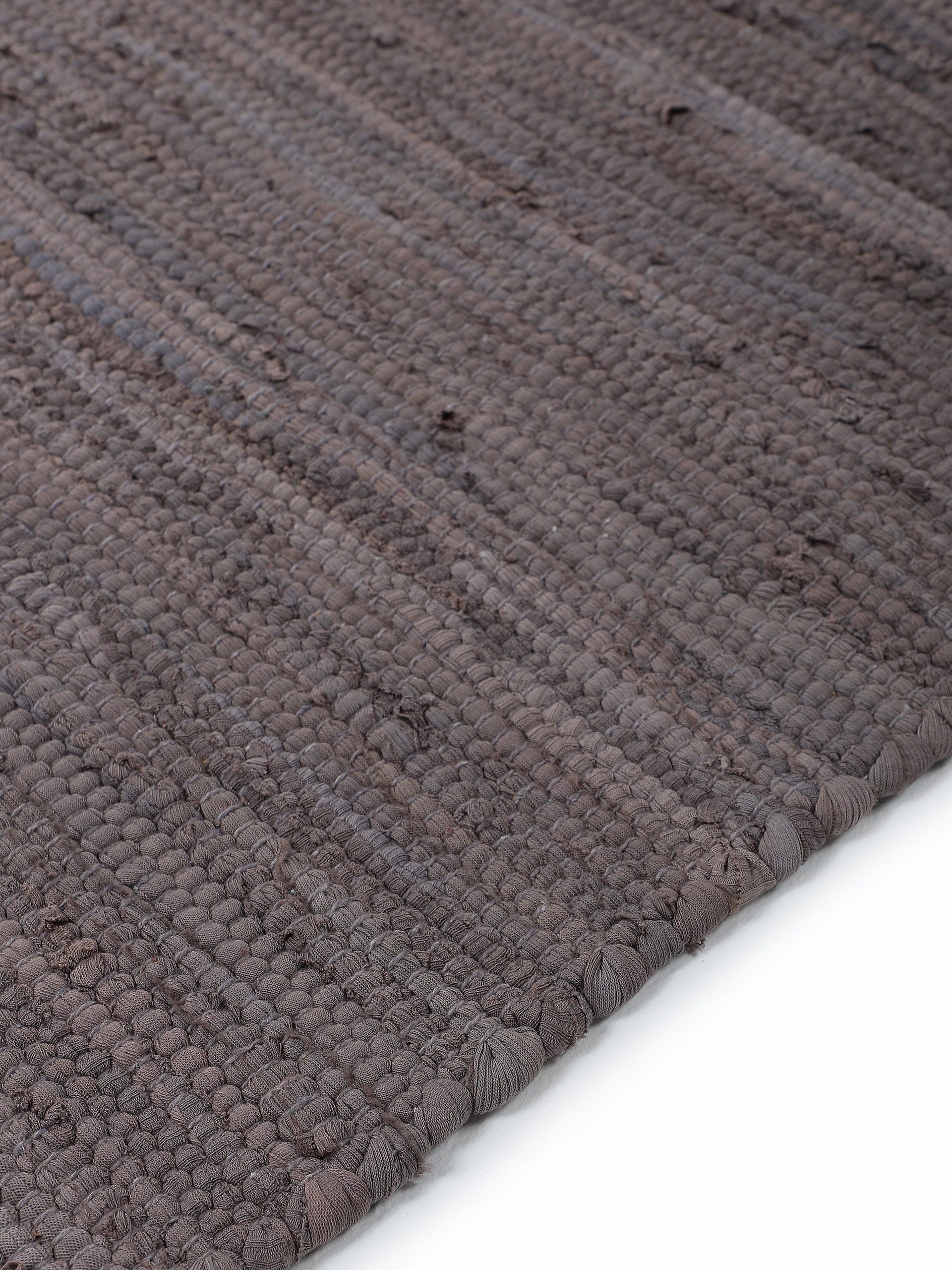 carpetfine Vloerkleed Kelim Chindi uni, ook als loper Tweezijdig te gebruiken kleed, puur katoen, met de hand geweven, unikleuren, met franje