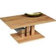 pro line salontafel bergamo van hout, met bodemplaat, plank van glas, rechthoekig model bruin