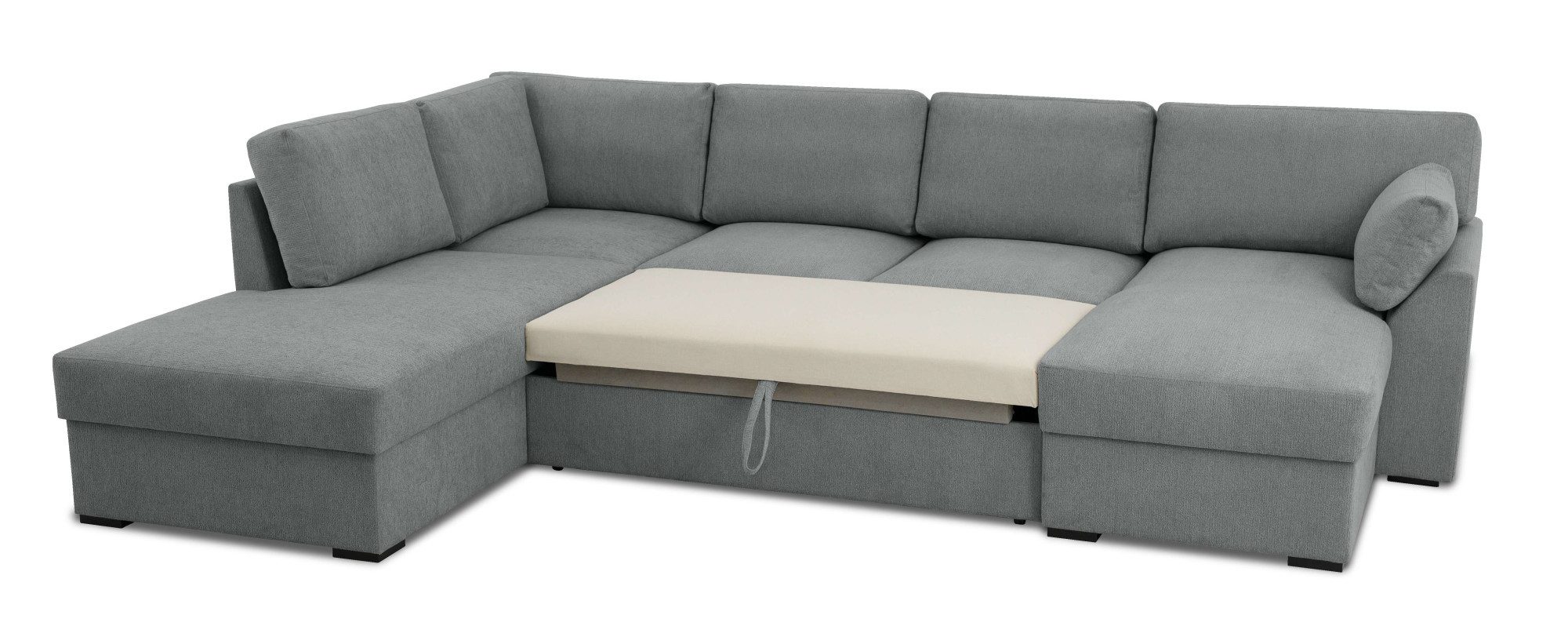Home affaire Zithoek Citry Breedte 309 cm, chenille, bedfunctie, bedlade, U-vorm