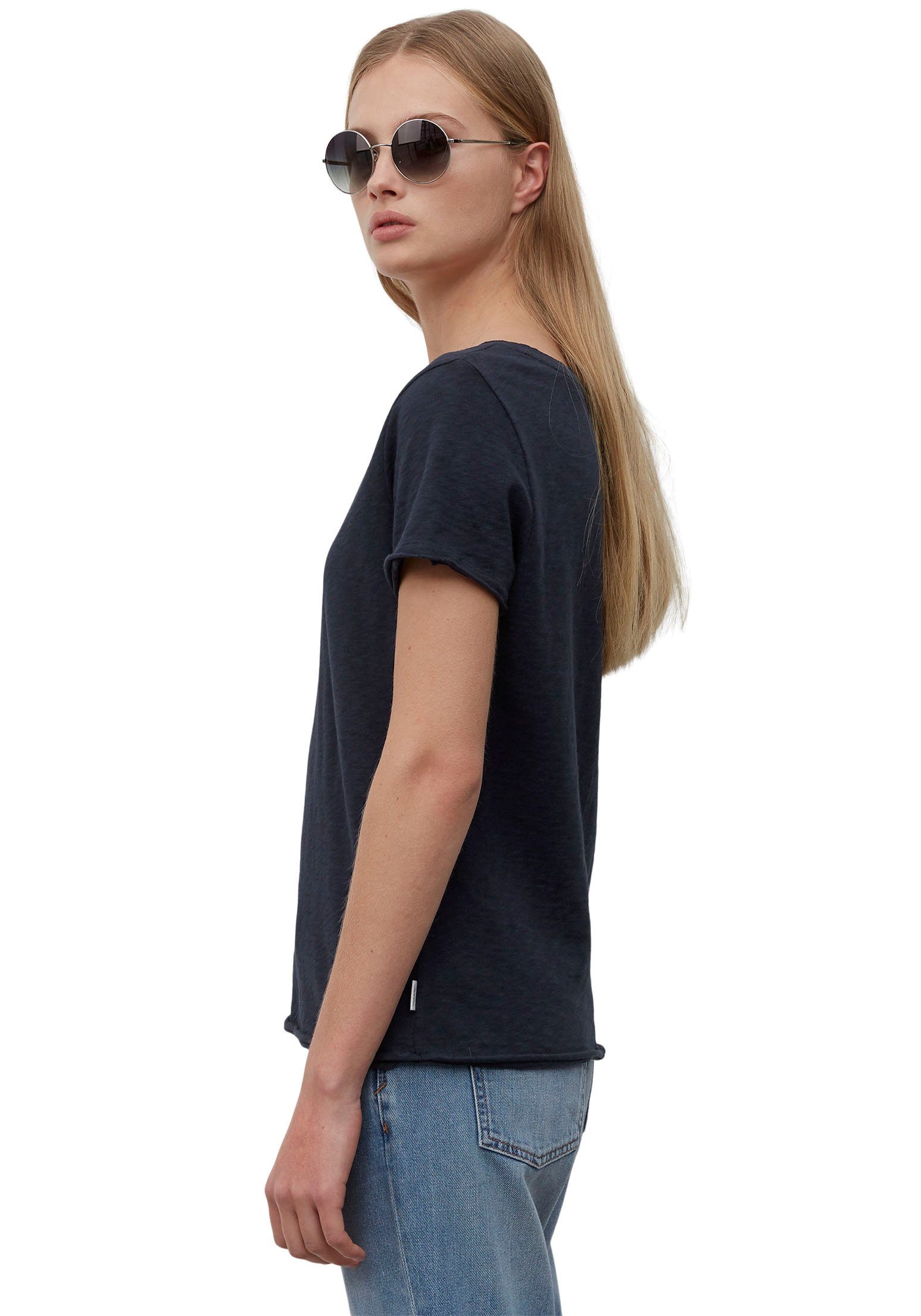 Marc O'Polo DENIM T-shirt met afgeronde v-hals