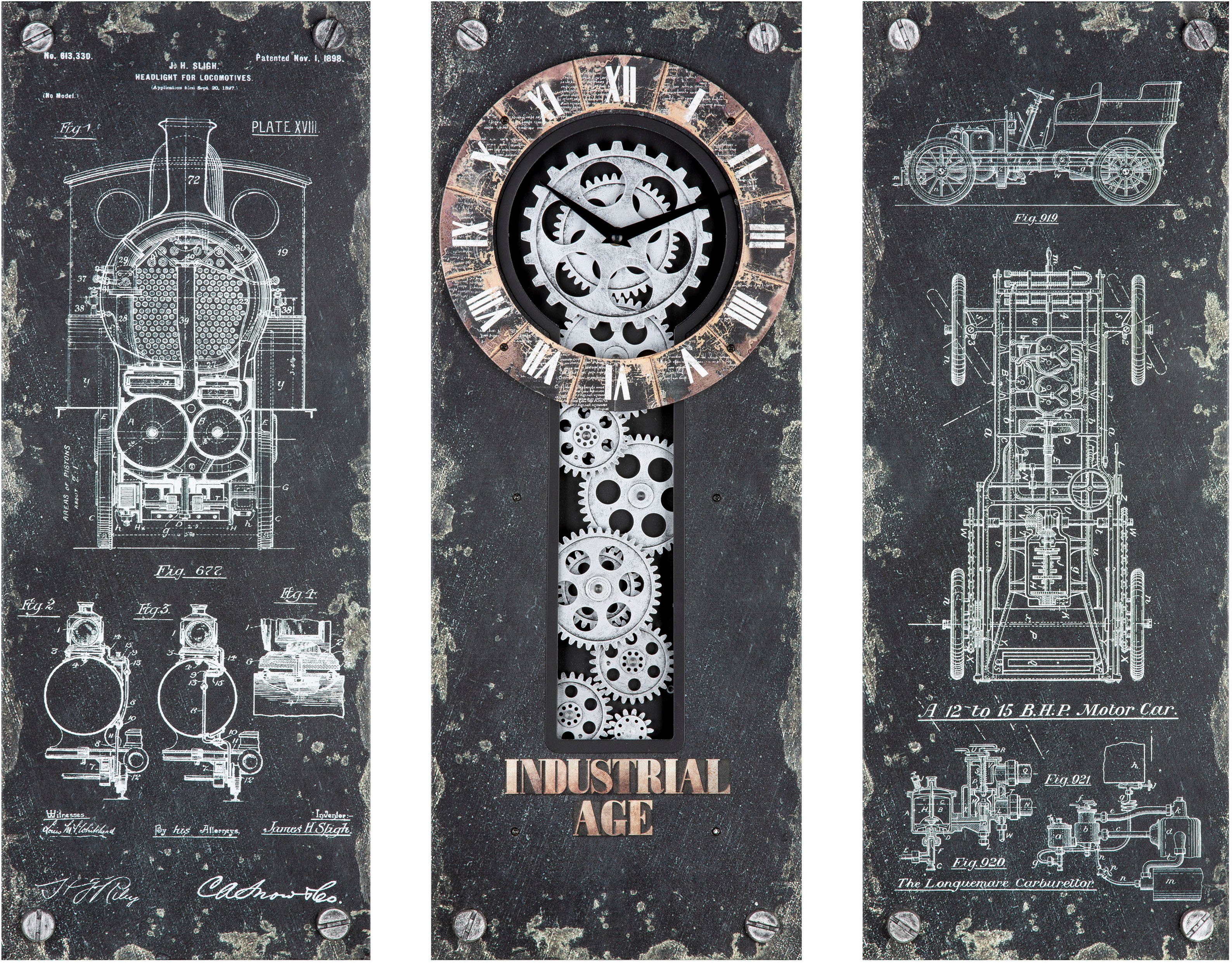 Casablanca by Gilde Wandklok Steampunk 3-Set (1-delig)