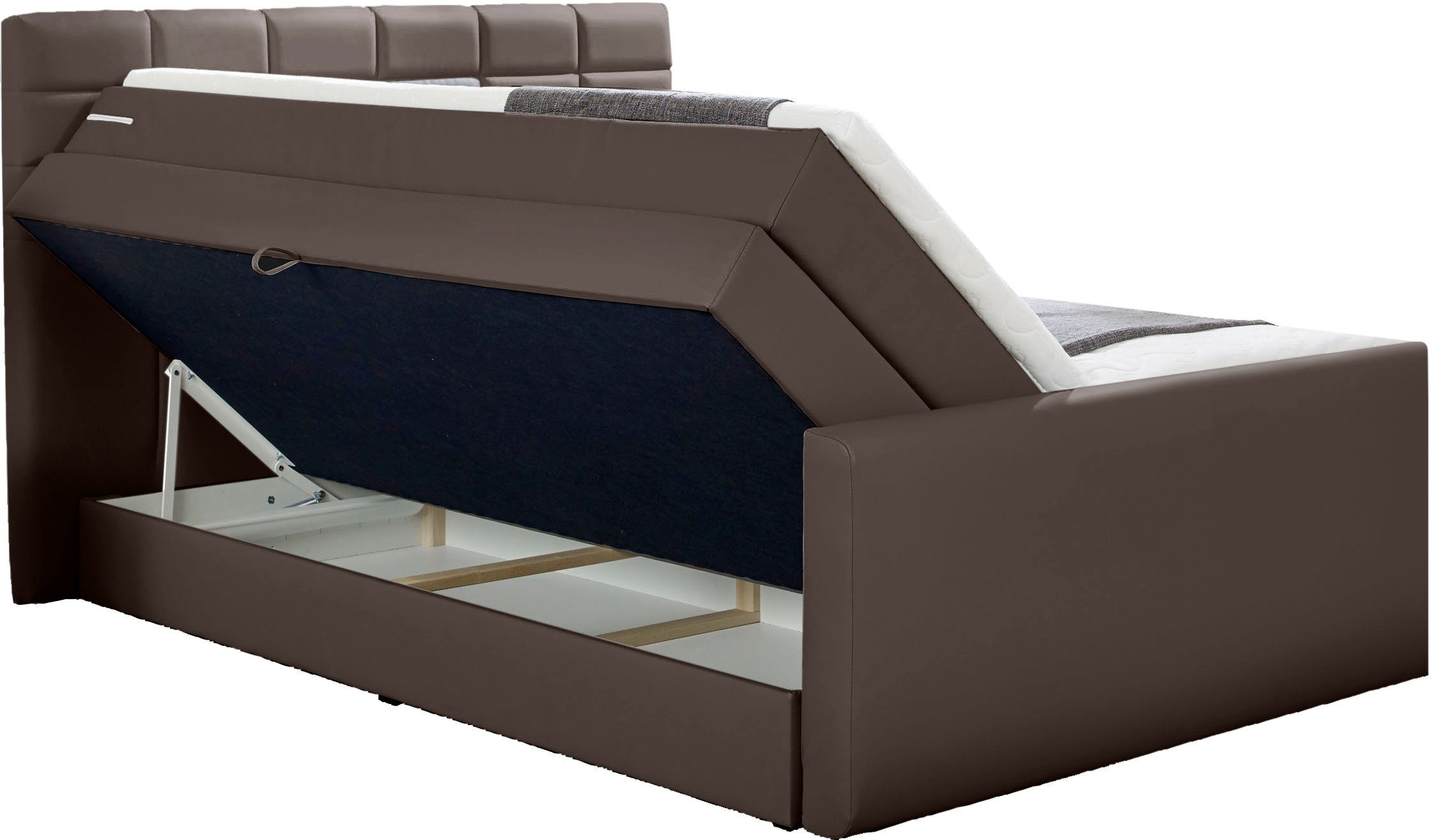 INOSIGN Boxspring Lethbridge incl. bedbox en matrastopper, twee matrastypes in h2