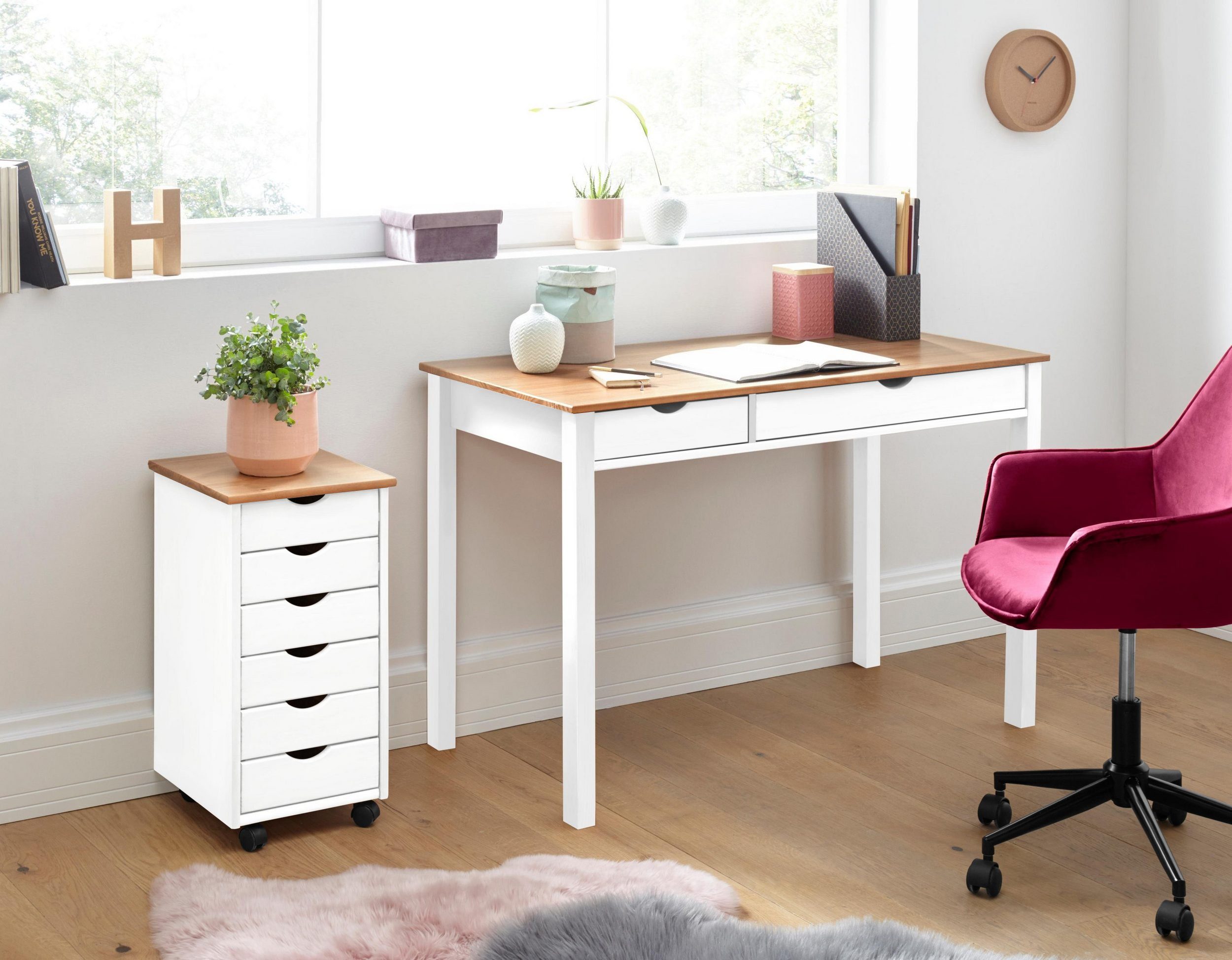 INOSIGN Bureau Gava massief grenenhout, voor het thuiskantoor, laptoptafel breedte 120 cm