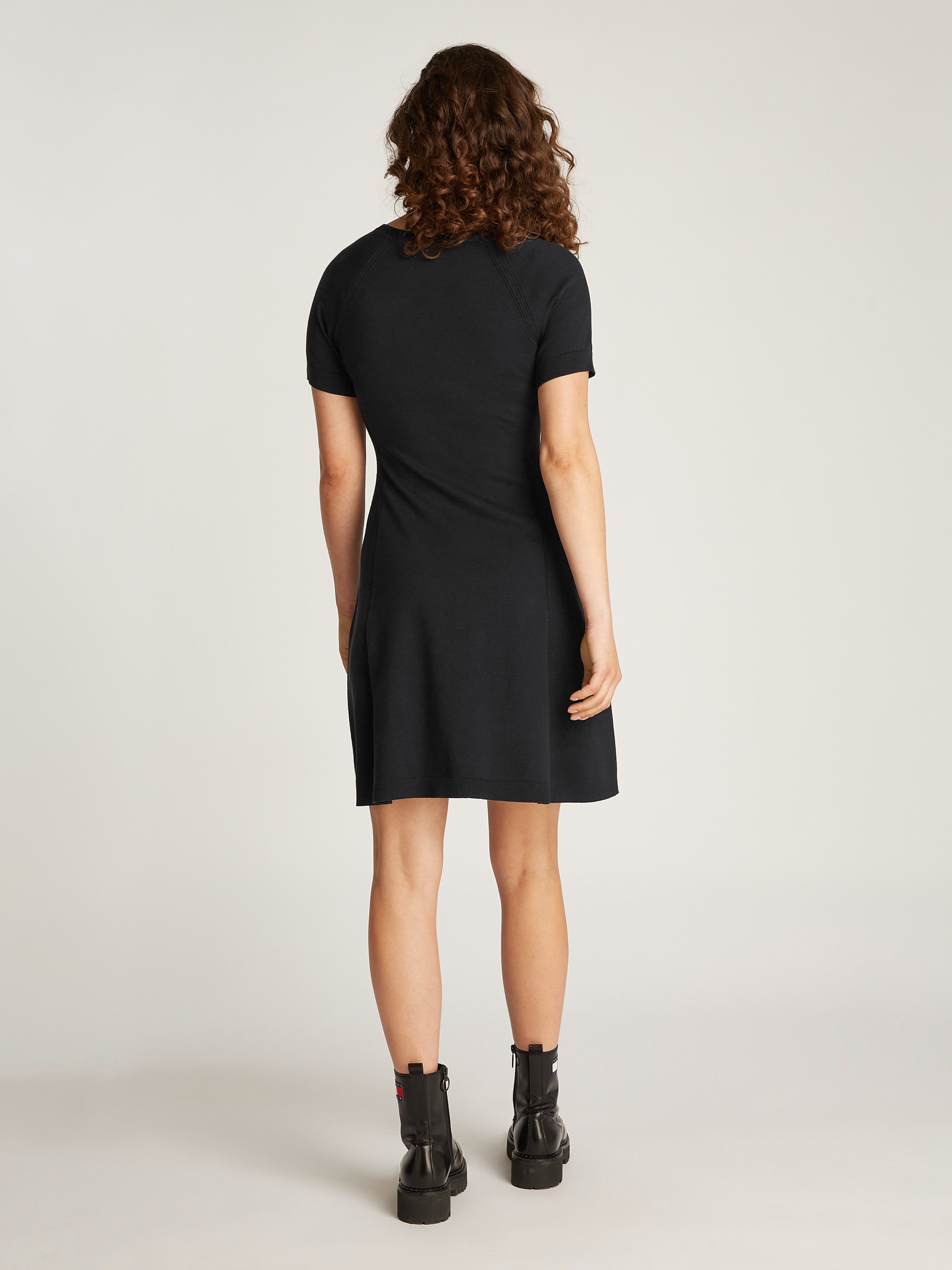 Tommy Hilfiger Jerseyjurk CO JERSEY STITCH F&F DRESS met logoborduursel op borsthoogte