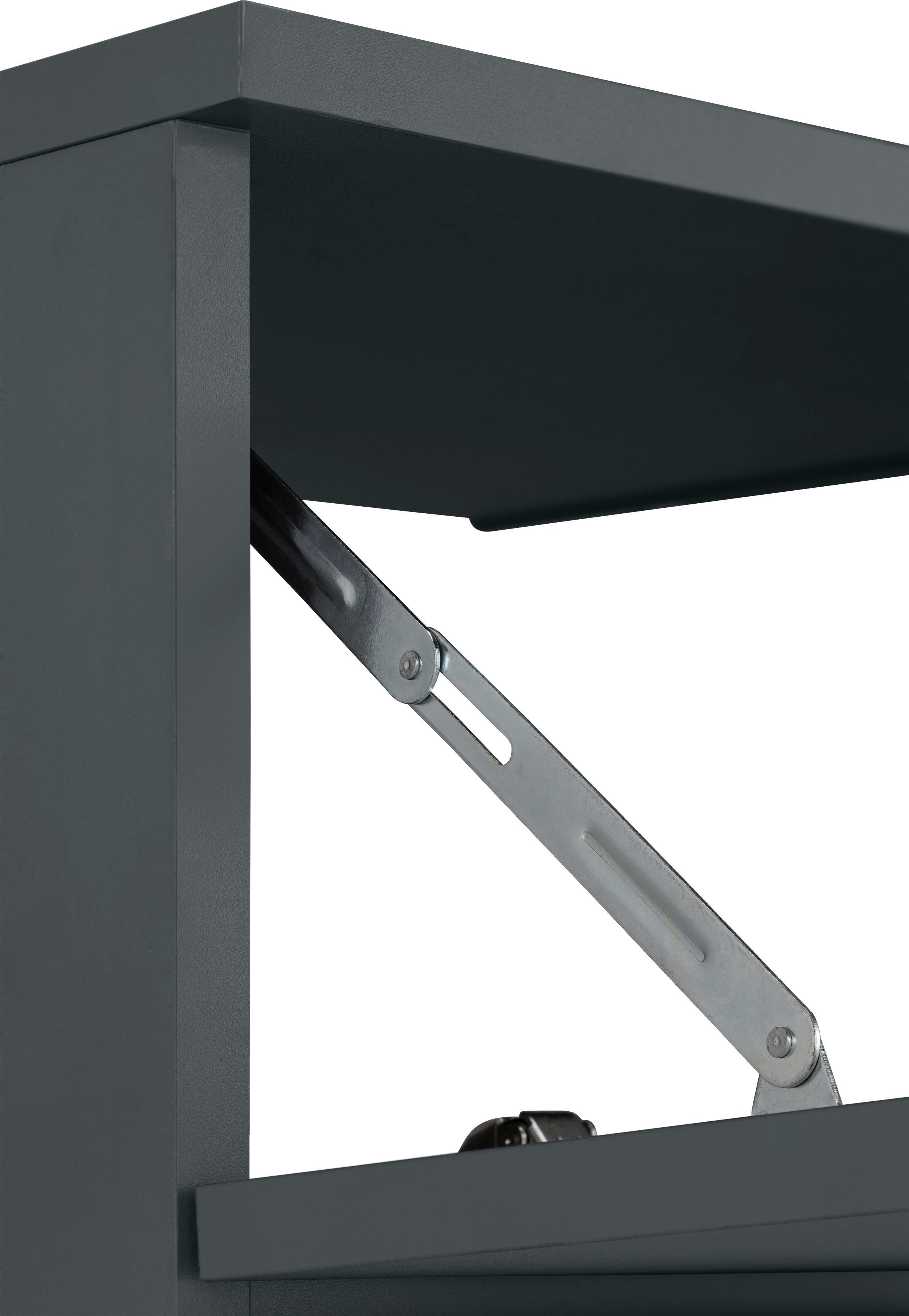 INOSIGN Wastafelonderkast Skara met klep en lade, zwarte grepen, breedte 80 cm, hoogte 55 cm