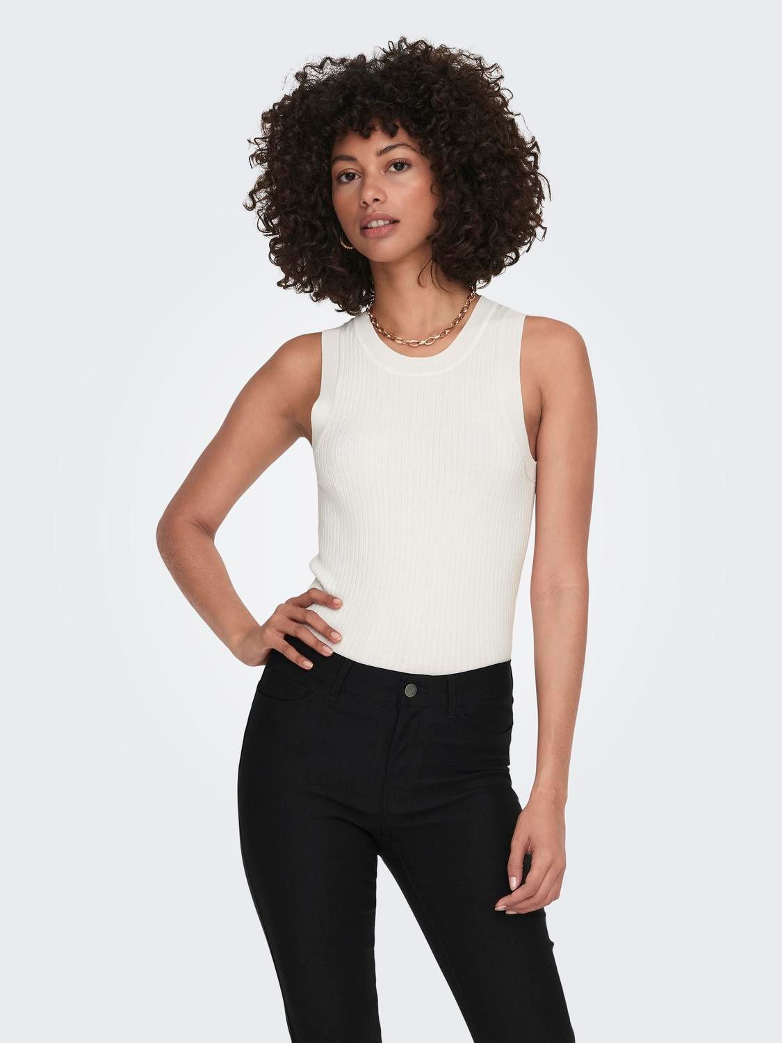 JDY Gebreide top JDYAYA TANK TOP KNT dames tops maat M (38) wit