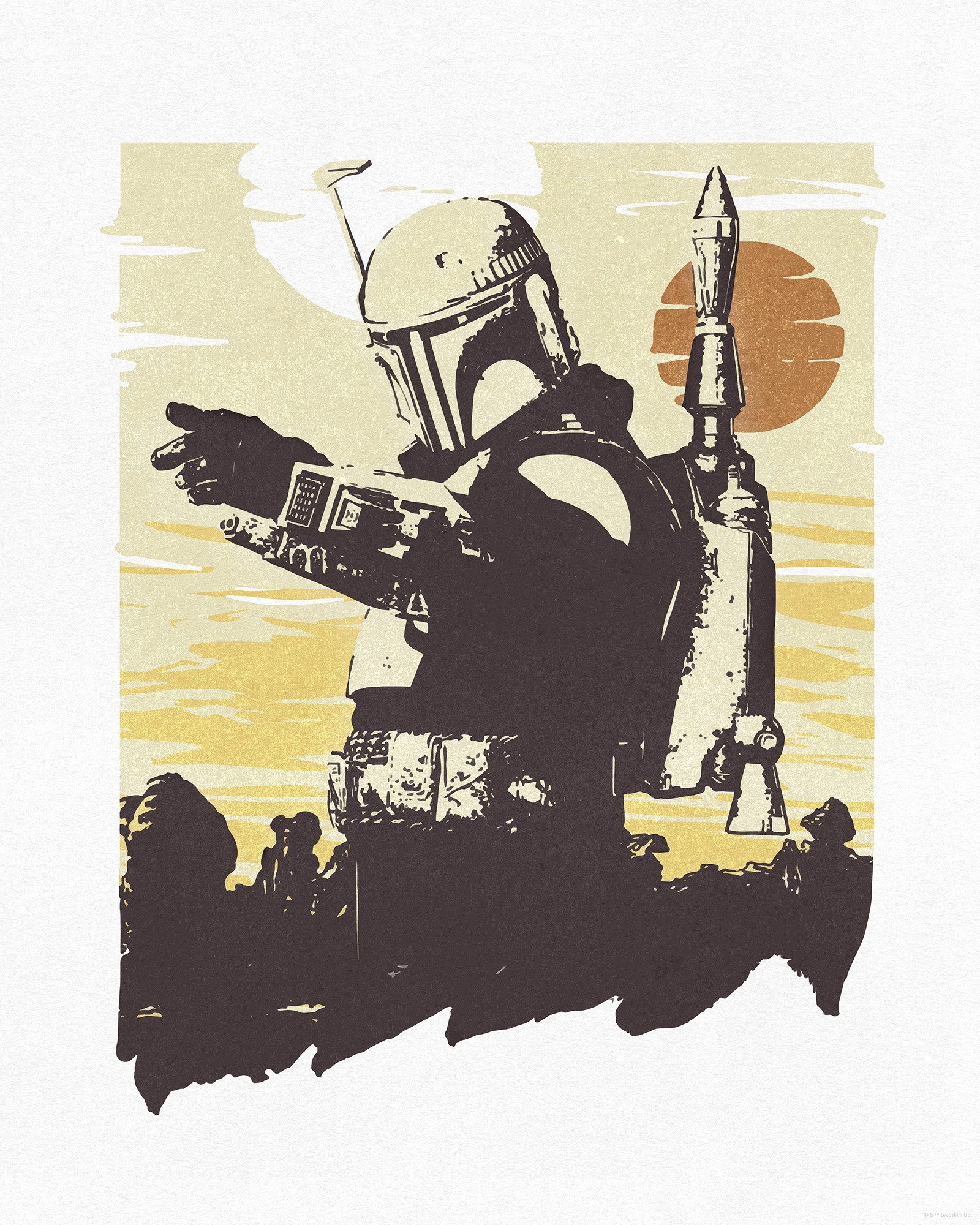 Komar Artprint Star Wars Boba Fett Illustration Target 40 x 60 cm (breedte x hoogte) - kinderkamer, decoratie (1 stuk)