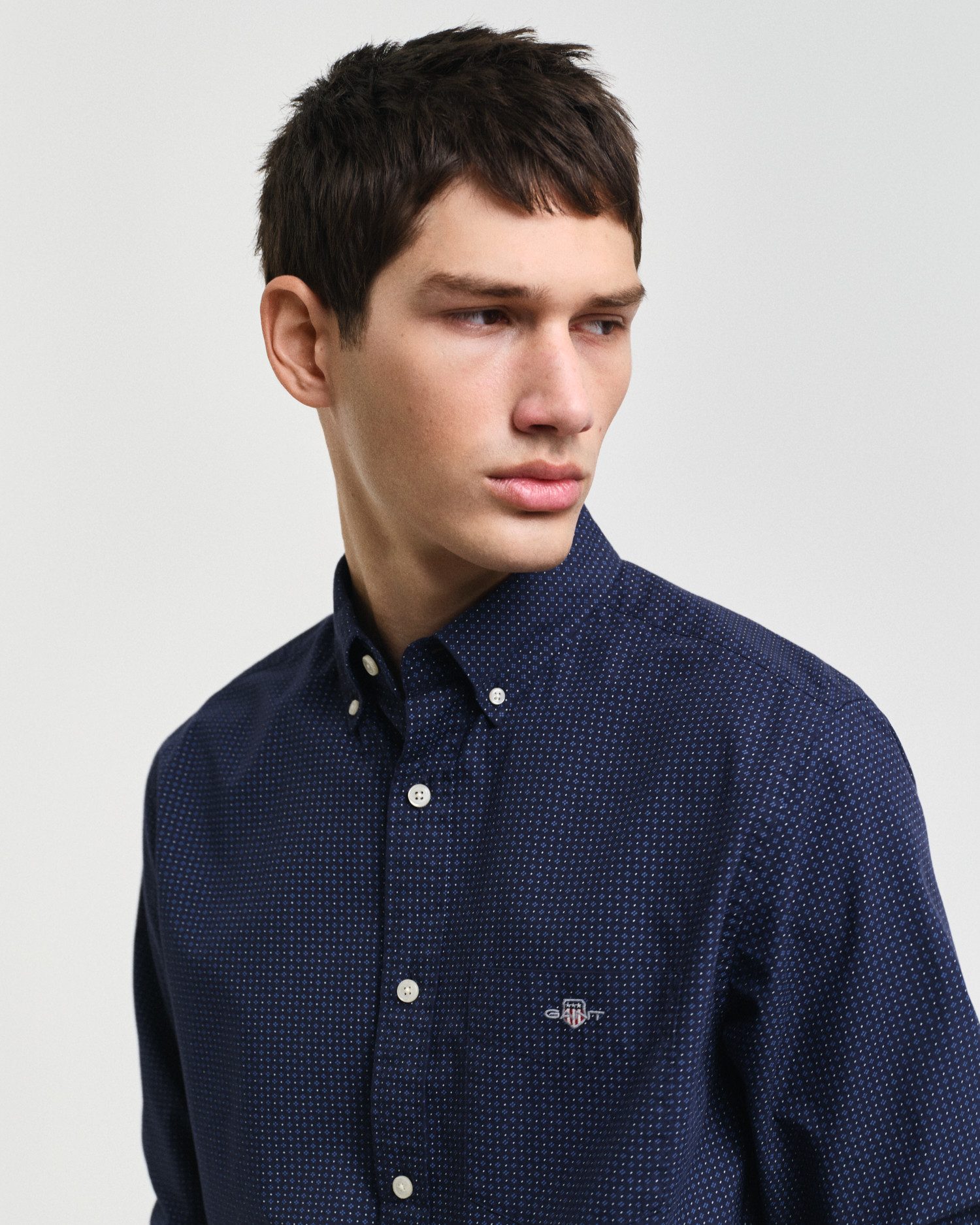 Gant Overhemd met lange mouwen REG MICRO PRINT SHIRT met een subtiele, doorlopende micro-print