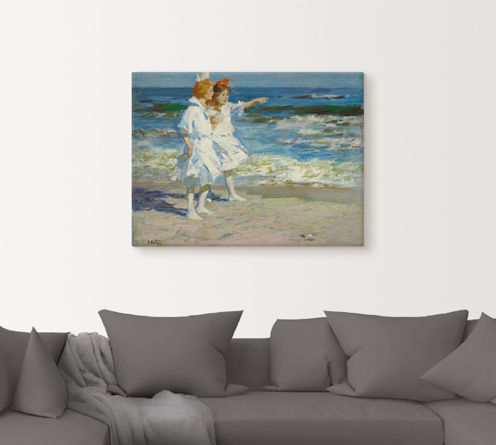 Artland Artprint Meisje aan het strand. als artprint op linnen, muursticker in verschillende maten