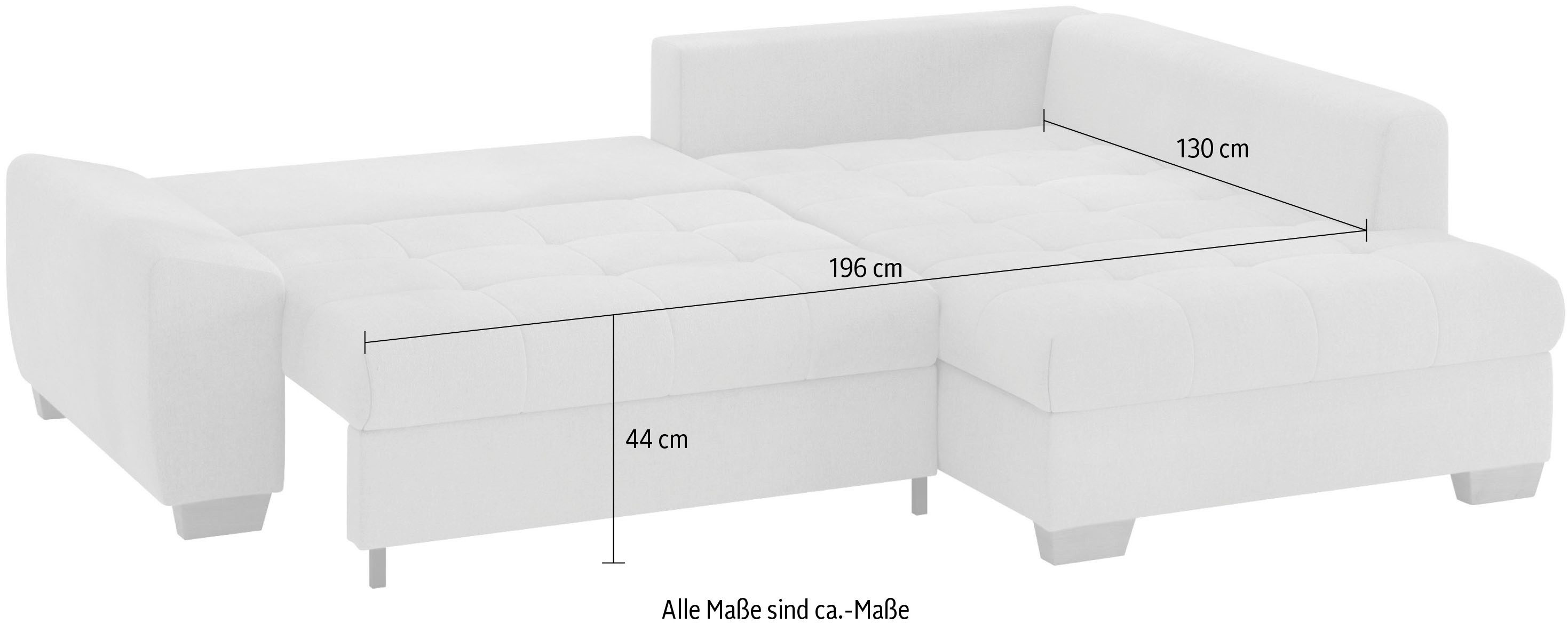 Mr. Couch Hoekbank Nikita II, L-vorm Optioneel met koudschuim, EasyBett, bedlade