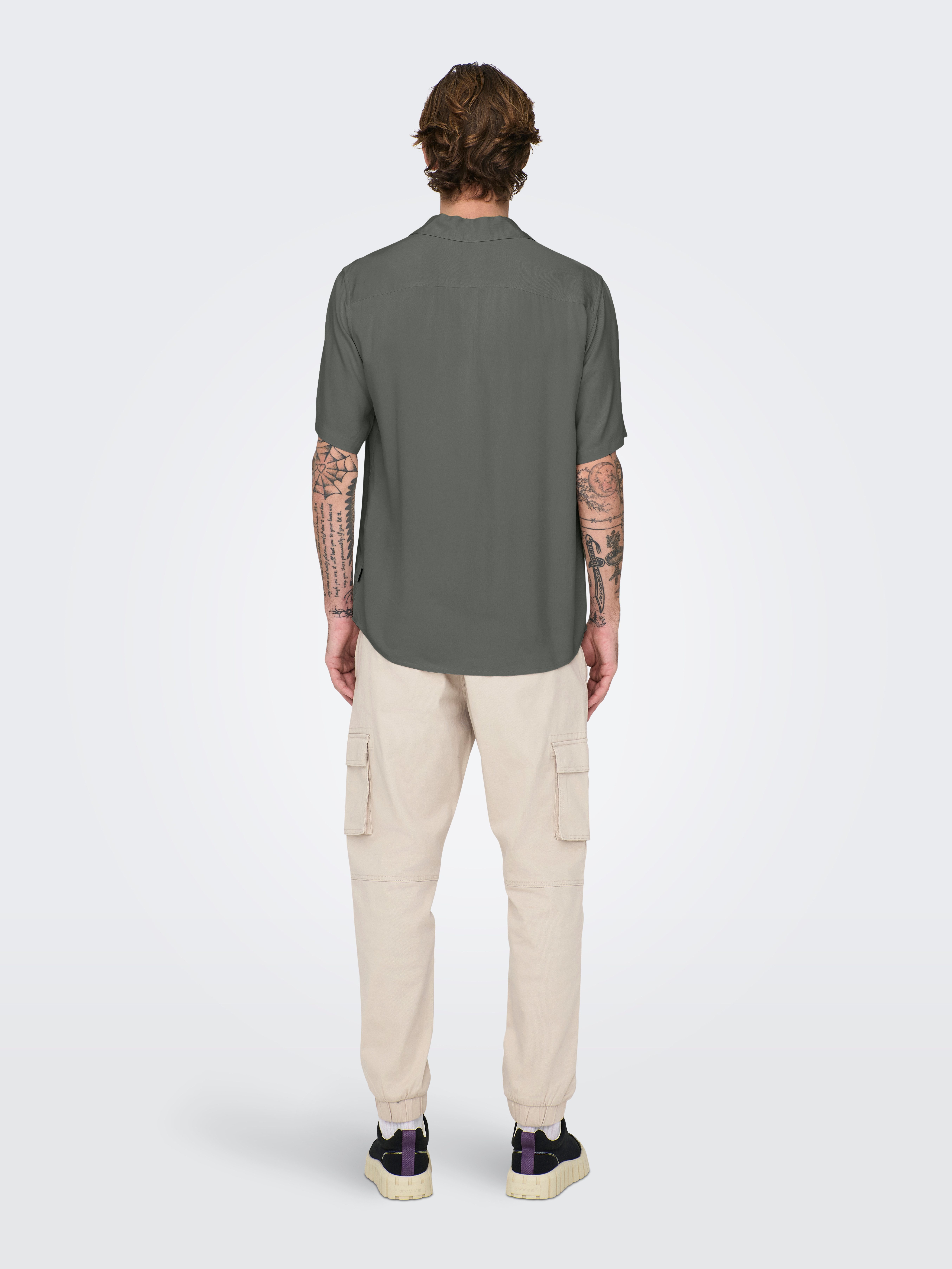 ONLY & SONS Overhemd met korte mouwen ONSDASH LIFE REG VISC RES SS SHIRT