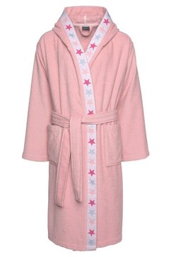 luettenhuett kinderbadjas tilly voor meisjes  jongens, met capuchon  sterretjes op het randdessin (1 stuk) roze