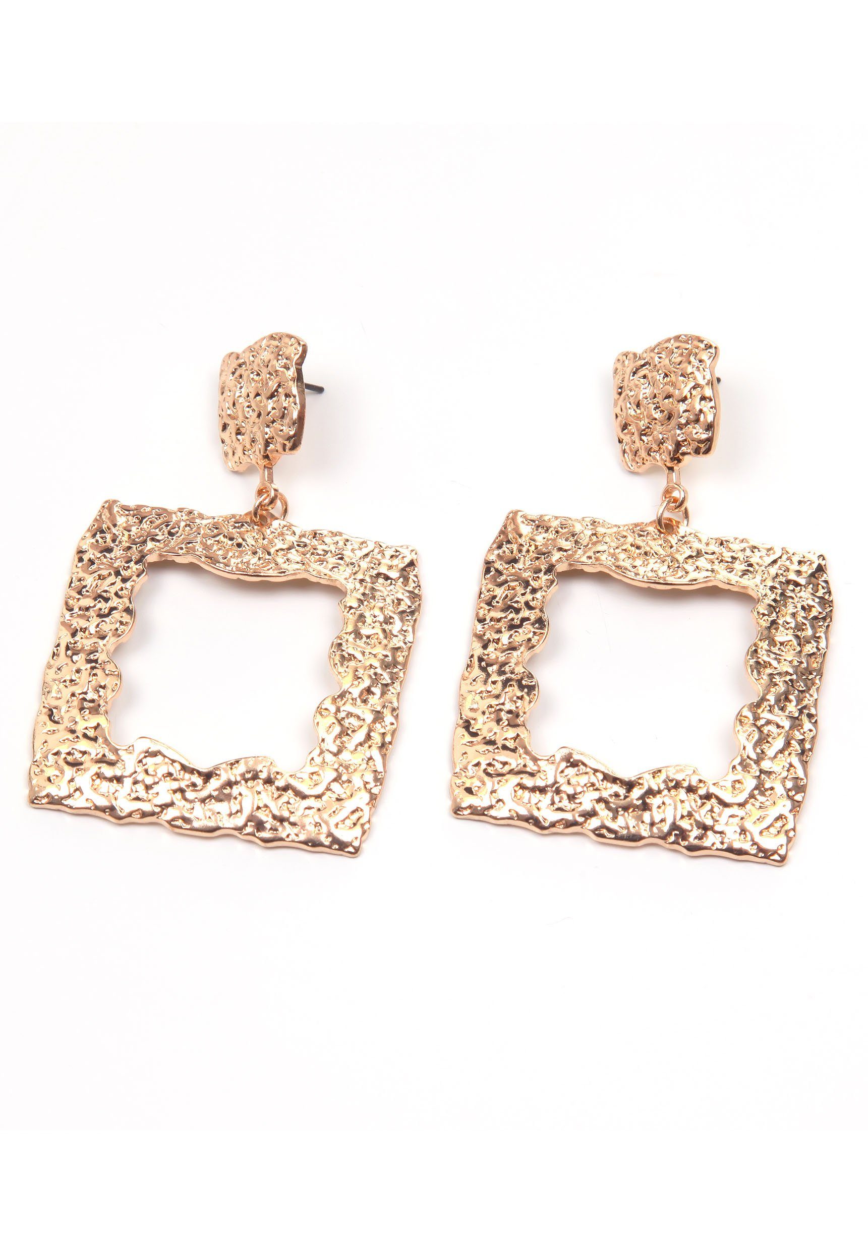 Firetti Oorstekers Rechthoek, geometrisch met zirkoon (synthetisch) dames oorbellen goud