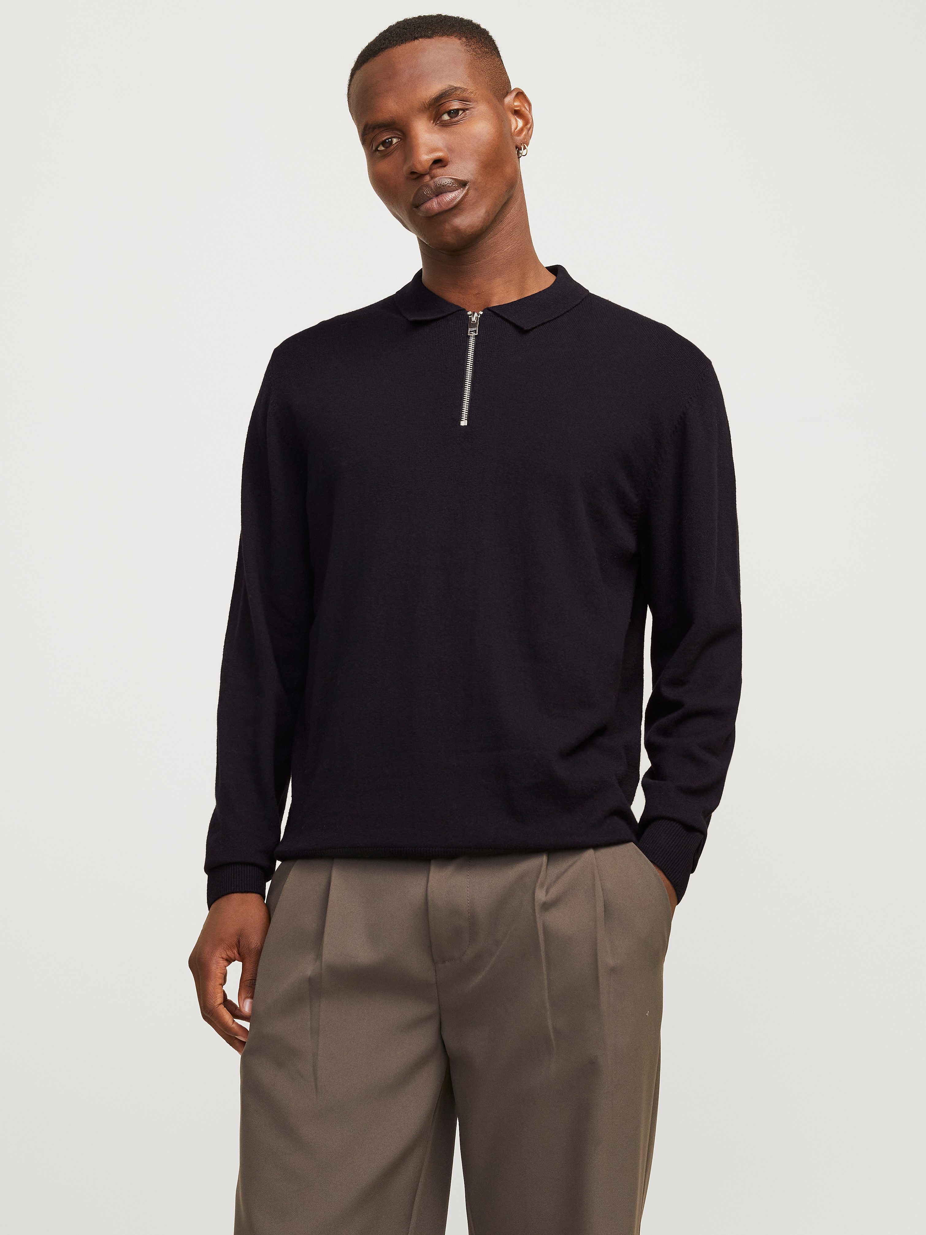 Jack & Jones Trui met polokraag JJEEMIL KNIT POLO HALF ZIP LS NOOS