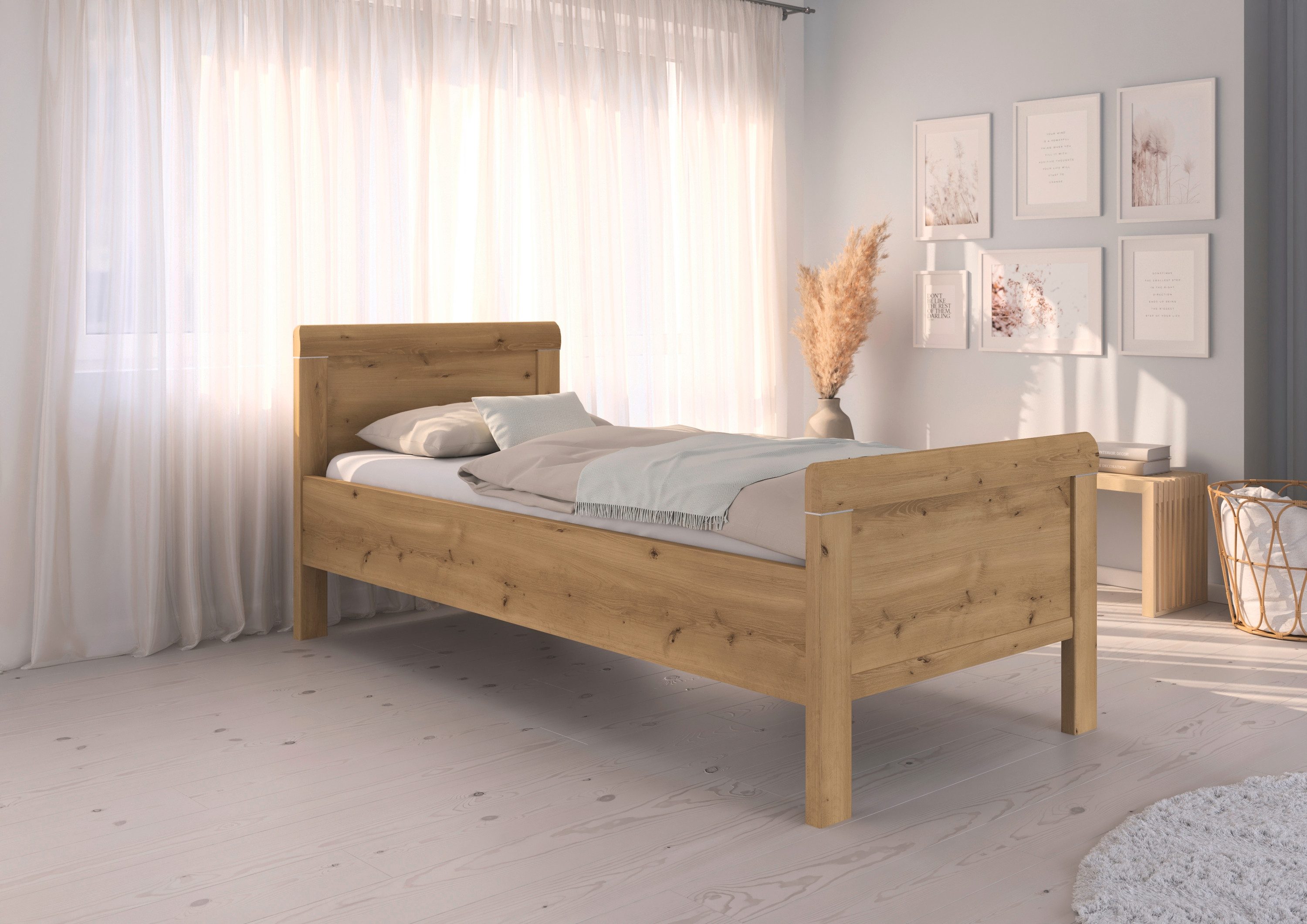 rauch Bed Eenpersoons Stollenbed EVELYN in comfortabele hoogte van houtmateriaal in elegante stijl made in germany
