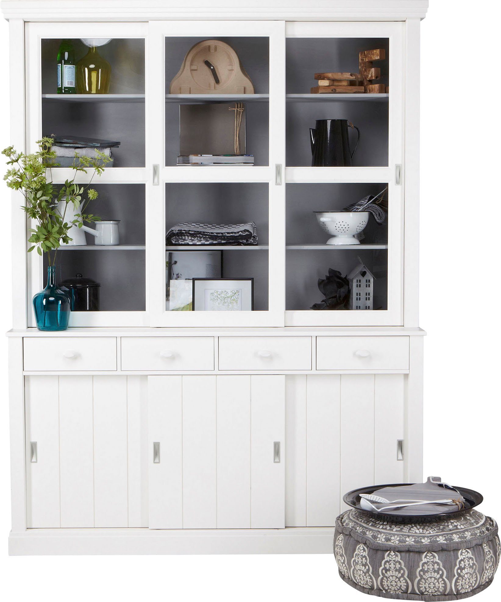 WOOOD Buffetkast Lagos veel opbergruimte, met glazen deuren, h 213 cm x b 163 cm