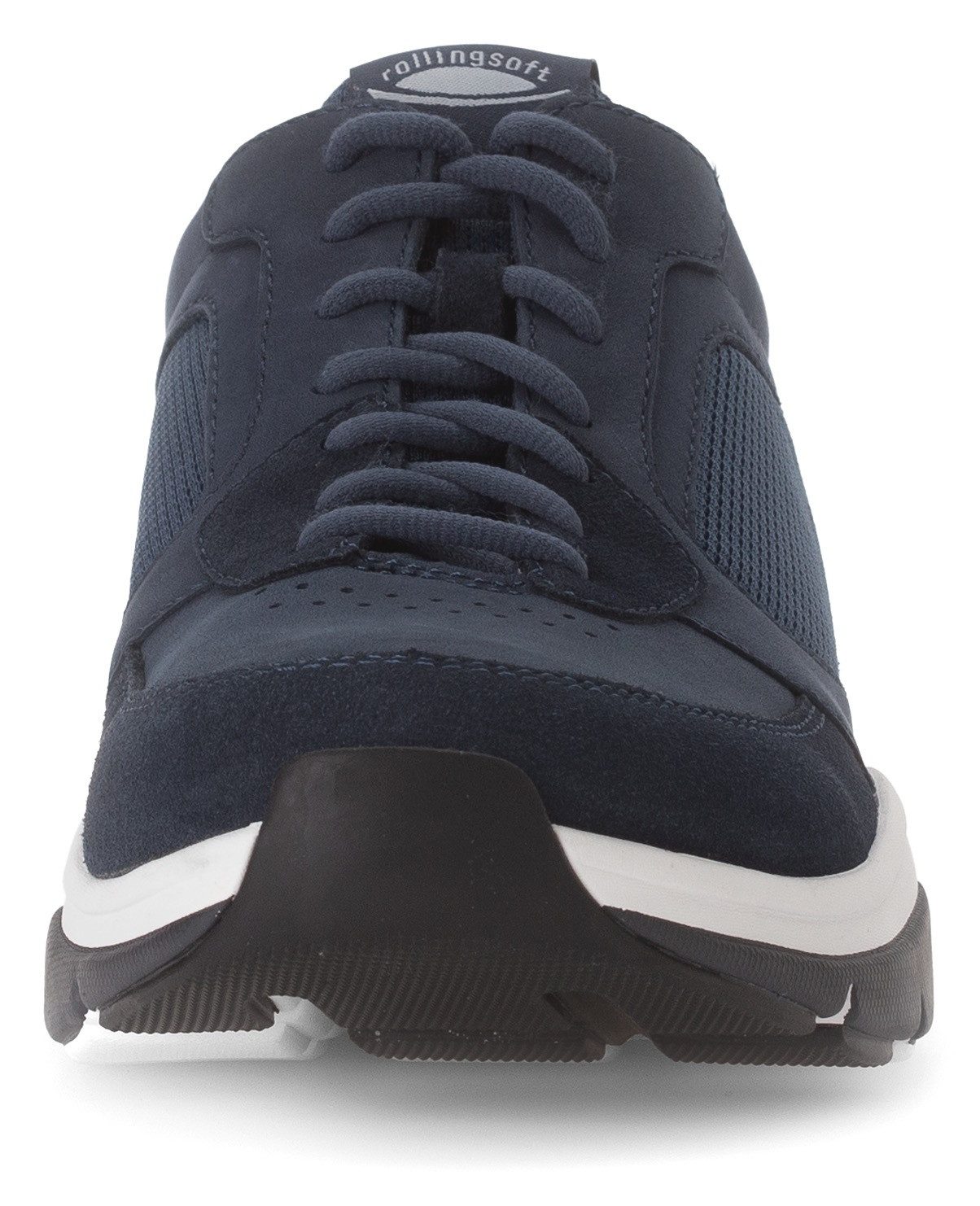 Gabor Rollingsoft Sneakers met sleehak , vrijetijdsschoen, lage schoen, veterschoen met logo op de hiel, g-breedte