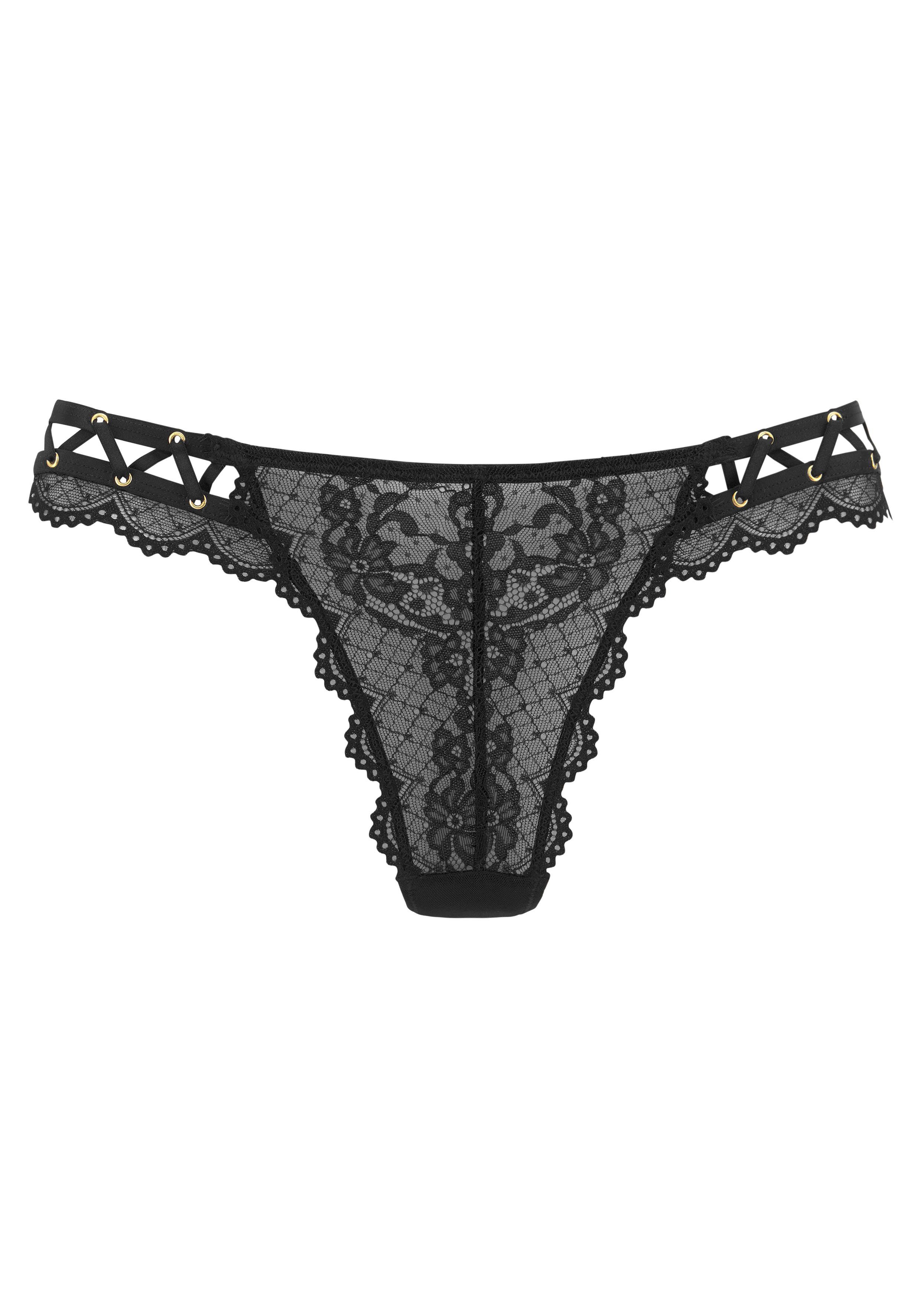 petite fleur gold String van stijlvol transparant kant