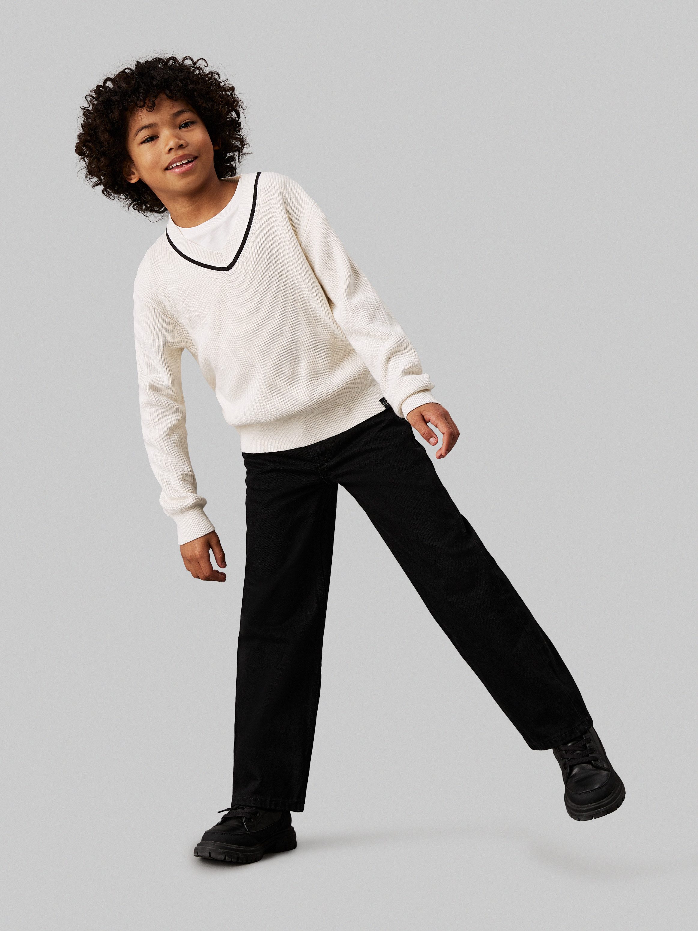 Calvin Klein Straight jeans Skater Clean Black Rgd voor kinderen tot 16 jaar en in 5-pocket stijl
