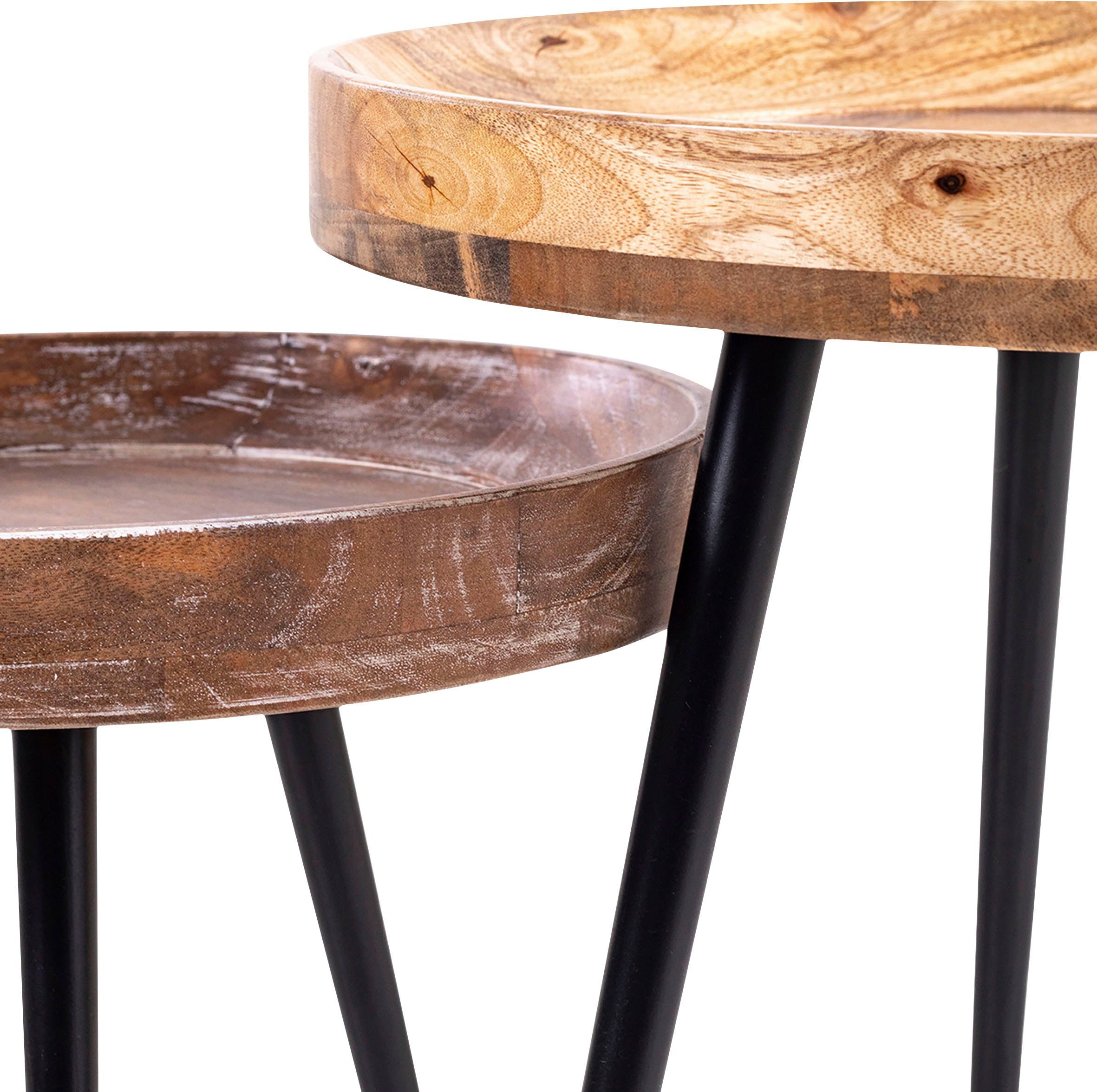byLIVING Bijzettafel AVA Massief rond tafelblad, diameter 38 of 45 cm
