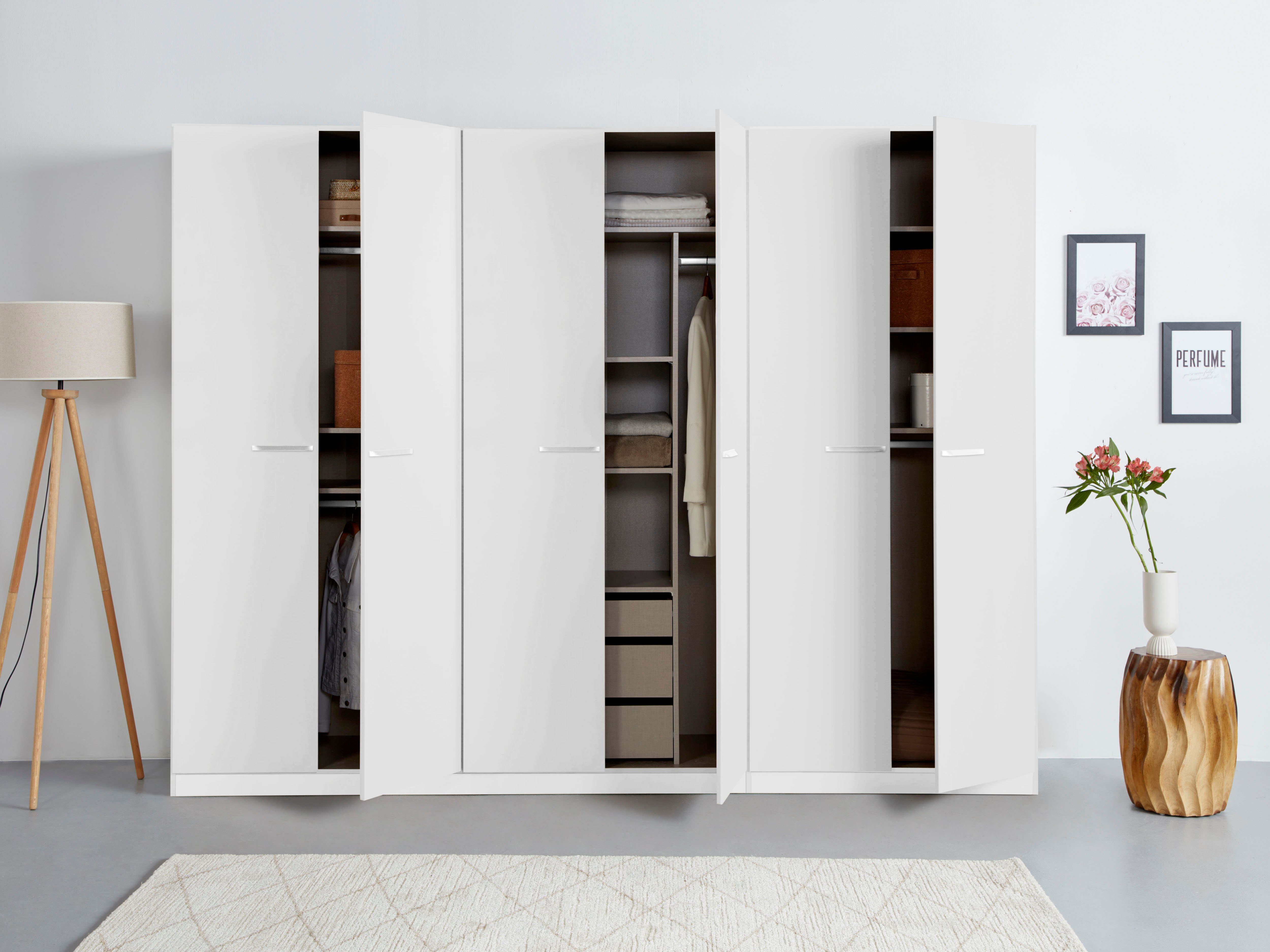 rauch Draaideurkast Kledingkast kast garderobe TOPSELLER OTELI incl. binnenindeling met 3 binnenlades extra planken optioneel met spiegel made in germany