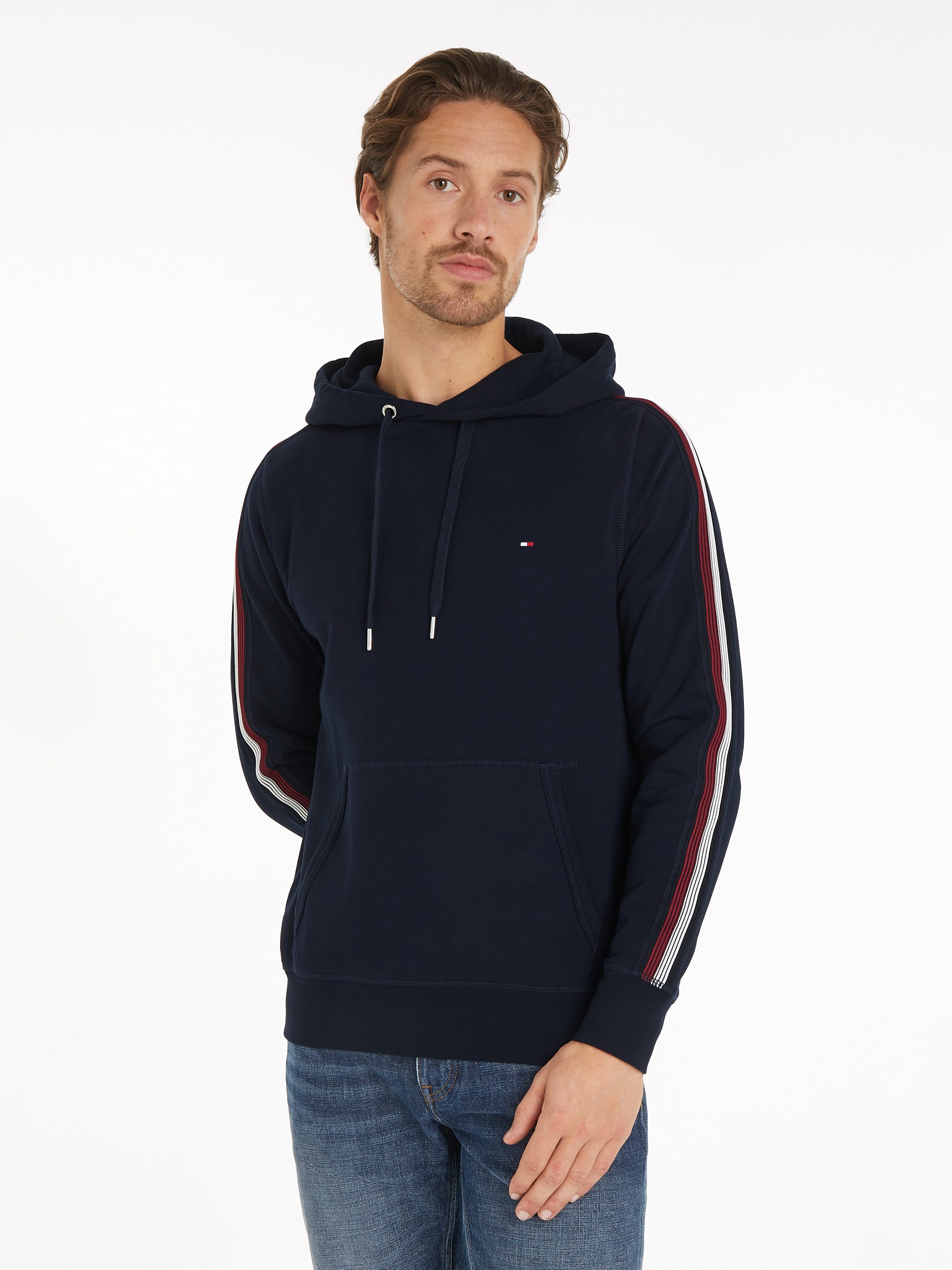 Tommy Hilfiger Hoodie GLOBAL STRIPE TAPE HOODY Tape met strepen in Tommy-kleuren op de mouwen