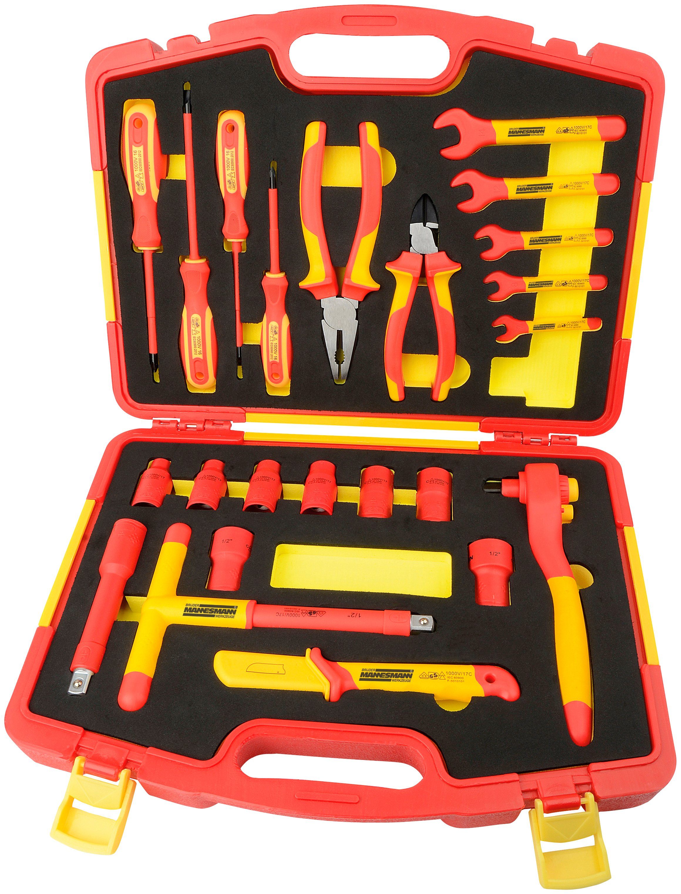 Brüder Mannesmann Werkzeuge Gereedschapsset 24-delig, gereedschapsset (24 stuks) gereedschapssets rood